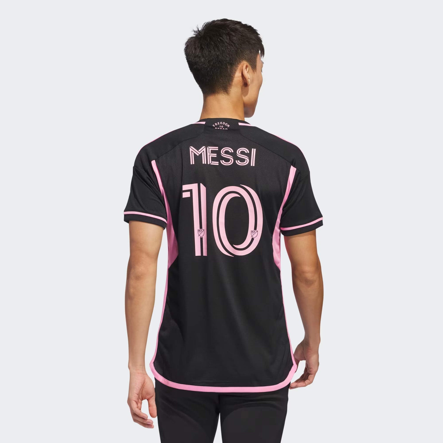 adidas 2023-24 Inter Miami Men's Authentic Away Messi 10 Jersey (Model - Back)