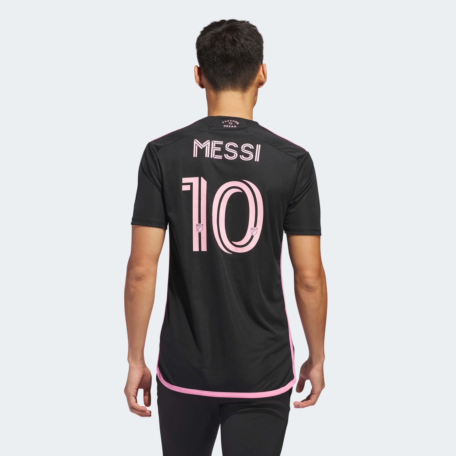 adidas 2023-24 Inter Miami Men's Messi #10 Stadium Away Jersey (Model - Back)