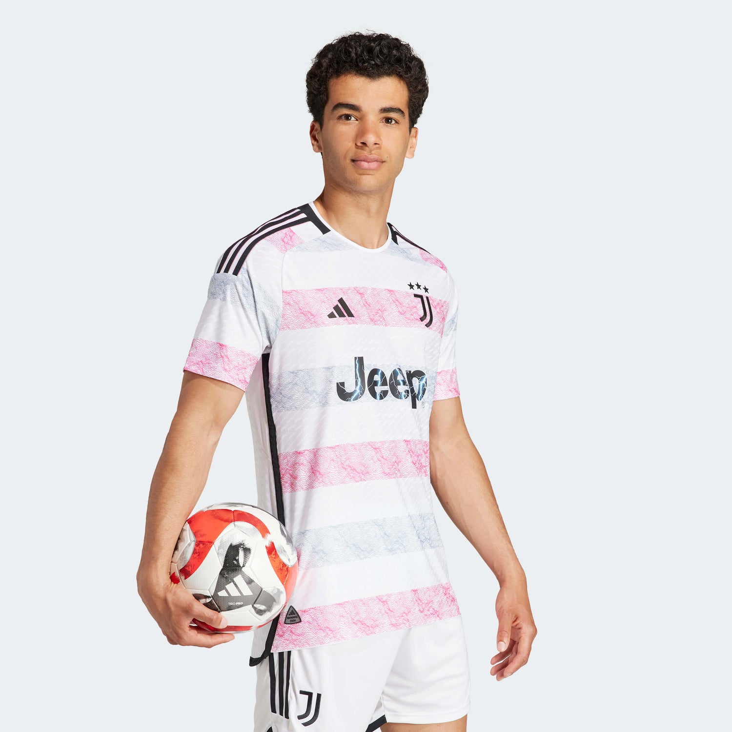 adidas 2023-24 Juventus Men's Authentic Away Jersey (Model - Side)