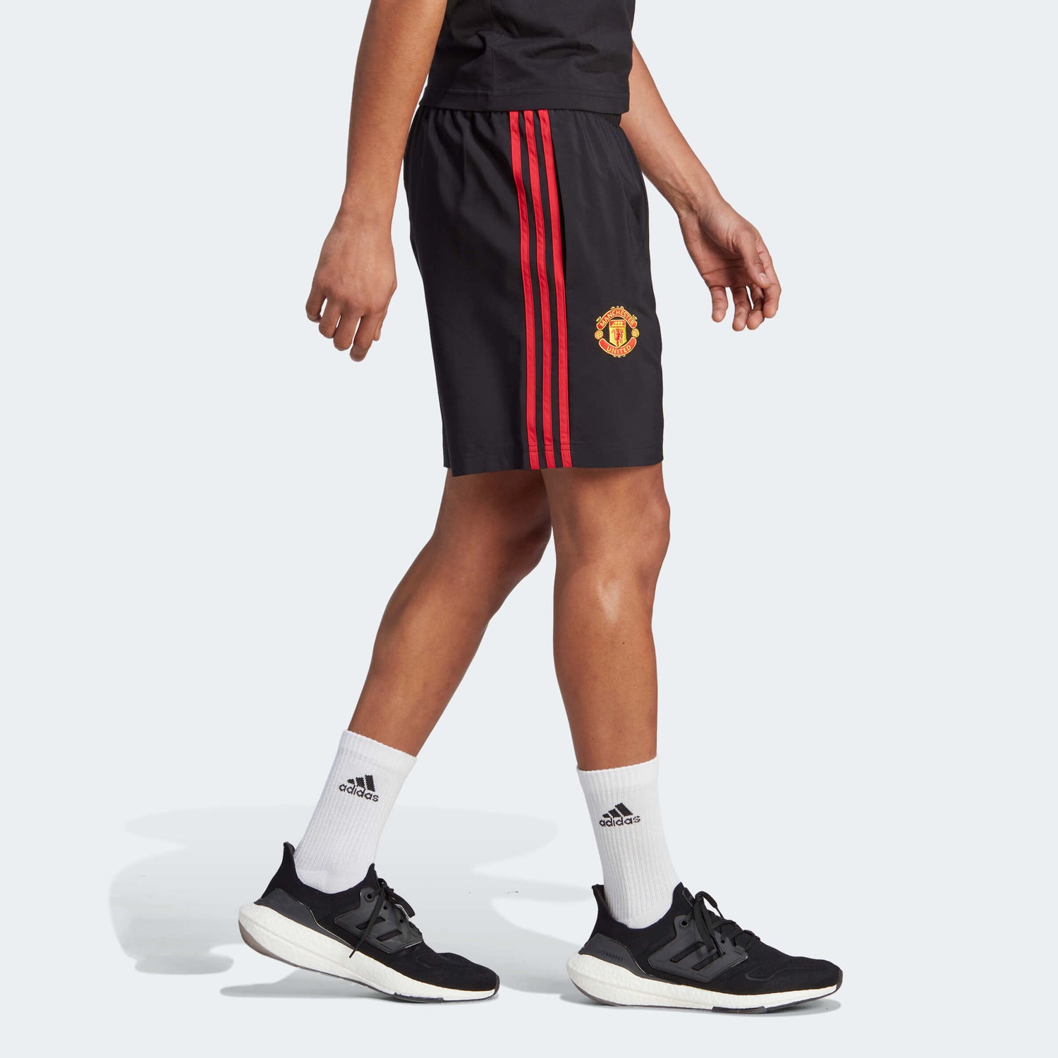 adidas 2023-24 Manchester United Men's DNA Shorts (Model - Side)