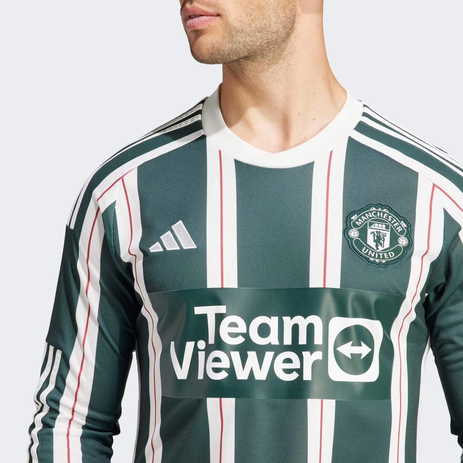 adidas 2023-24 Manchester United Men's Stadium Away Long-Sleeve Jersey (Detail 1)