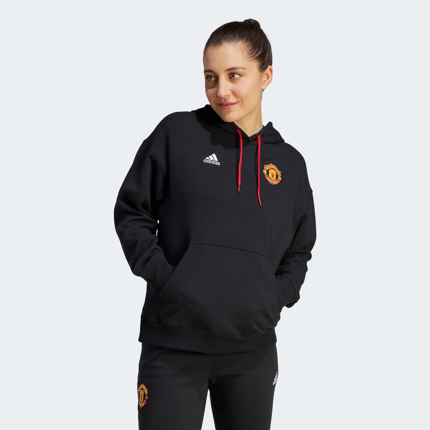 adidas 2023-24 Manchester United Women's Hoodie (Model - Front)