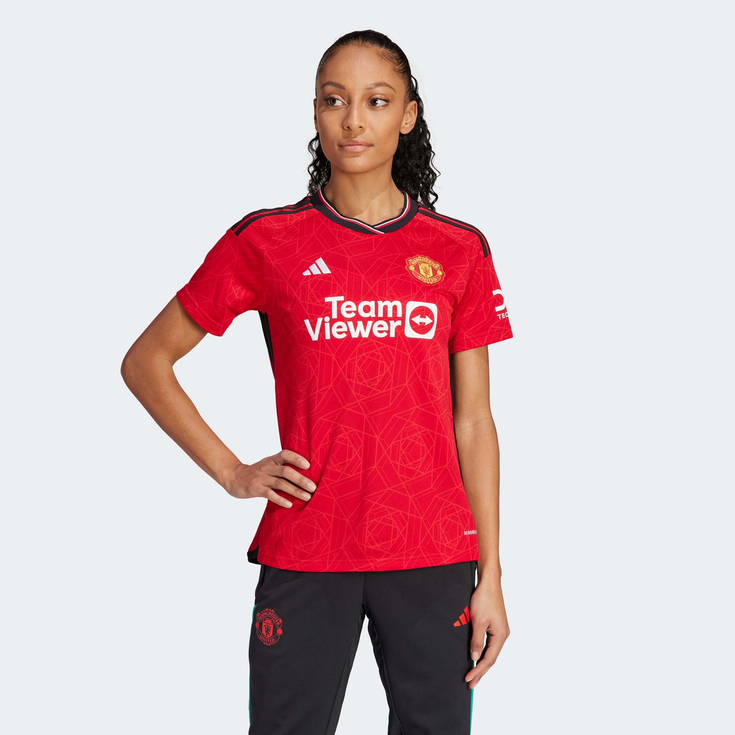 adidas 2023-24 Manchester United Women's Stadium Home Jersey (Model - Front)