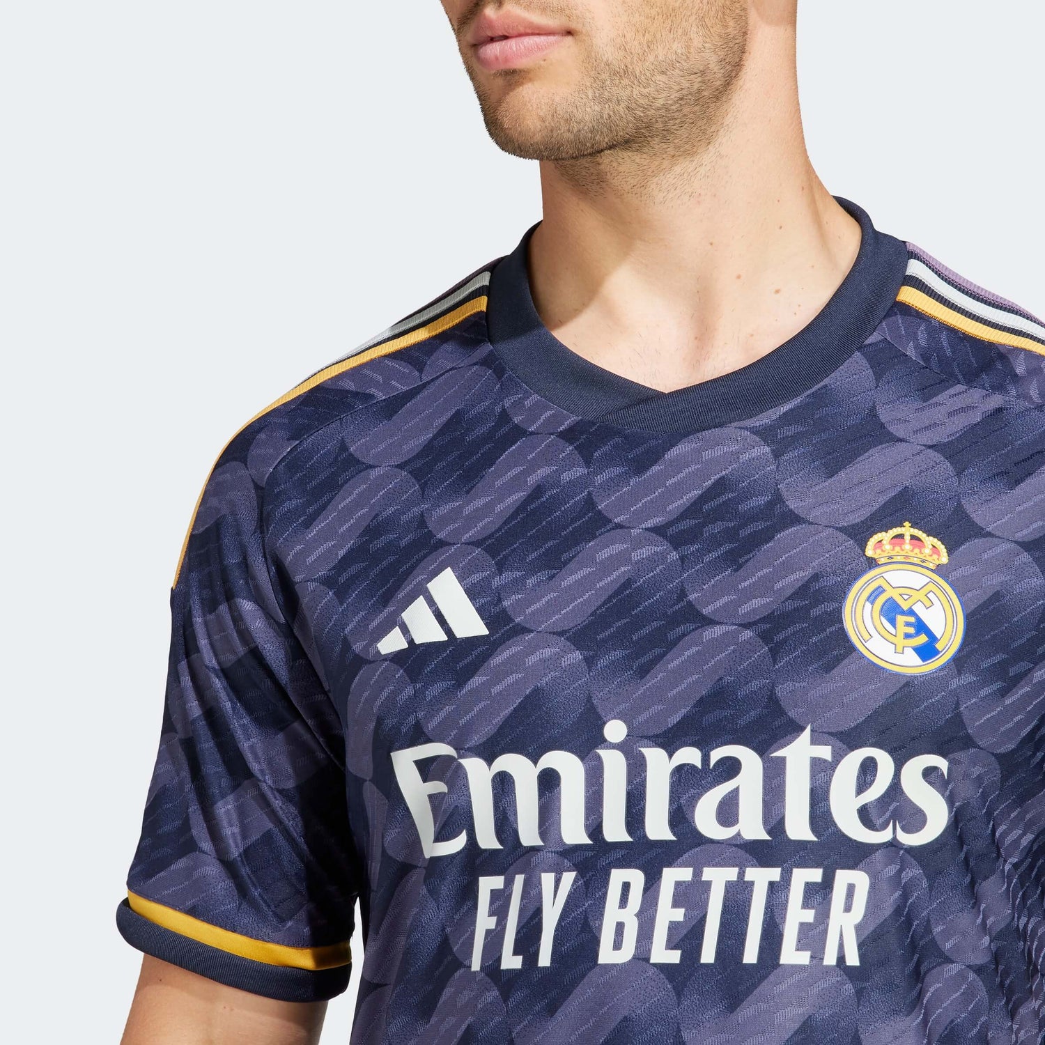 adidas 2023-24 Real Madrid Men's Authentic Away Jersey (Detail 1)