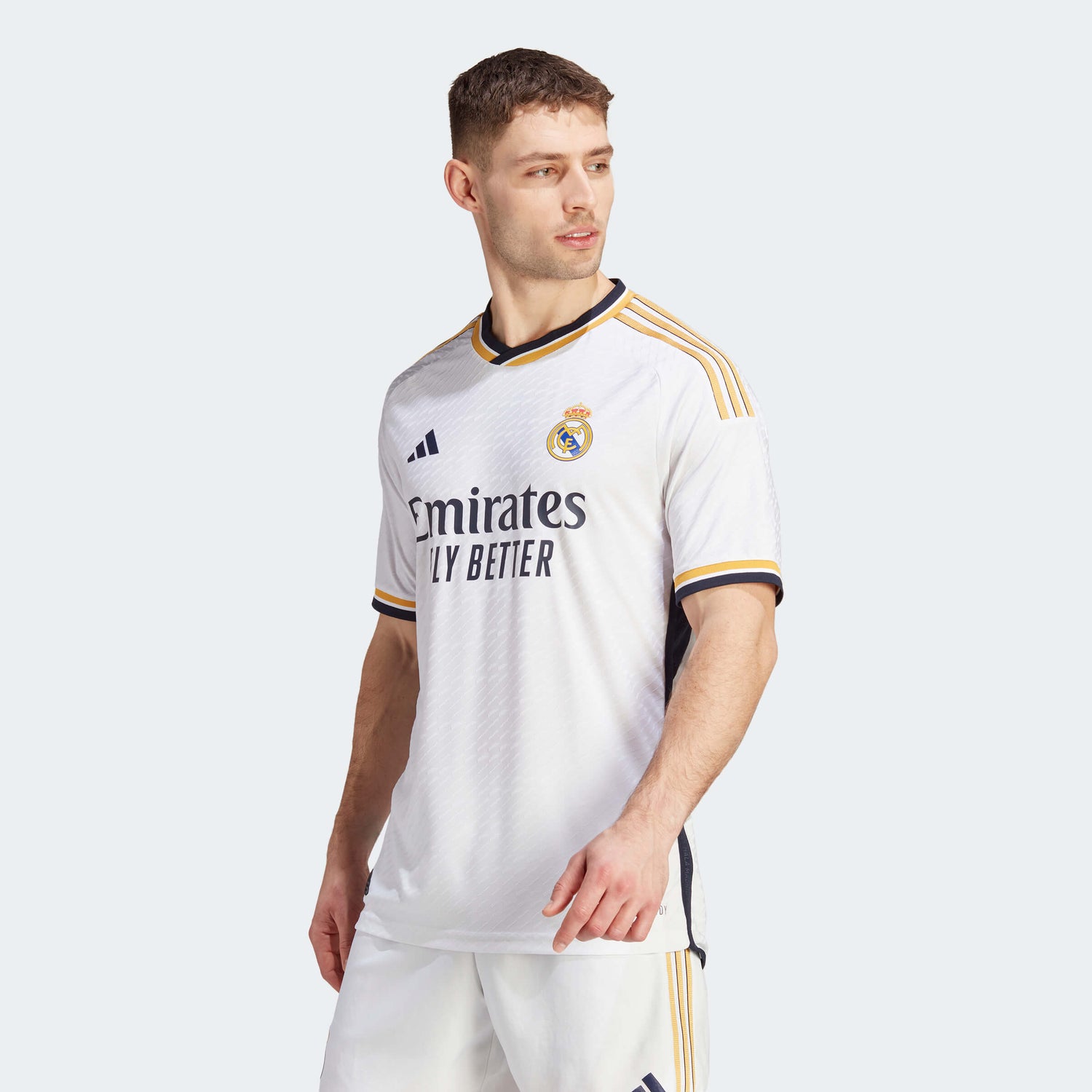 adidas 2023-24 Real Madrid Men's Authentic Match Home Jersey (Model - Front)