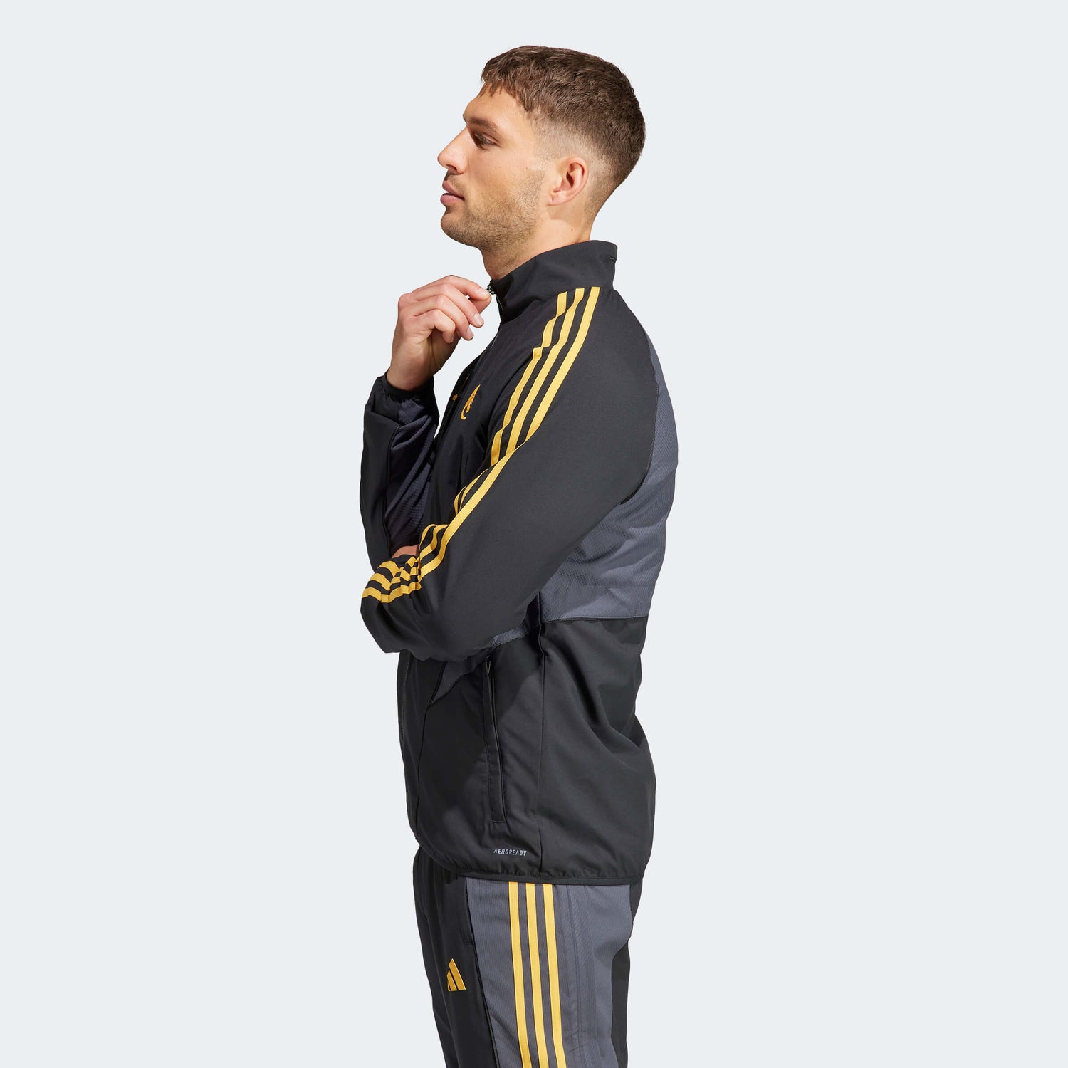 adidas 2023-24 Real Madrid Men's EU Anthem Jacket (Model - Side)