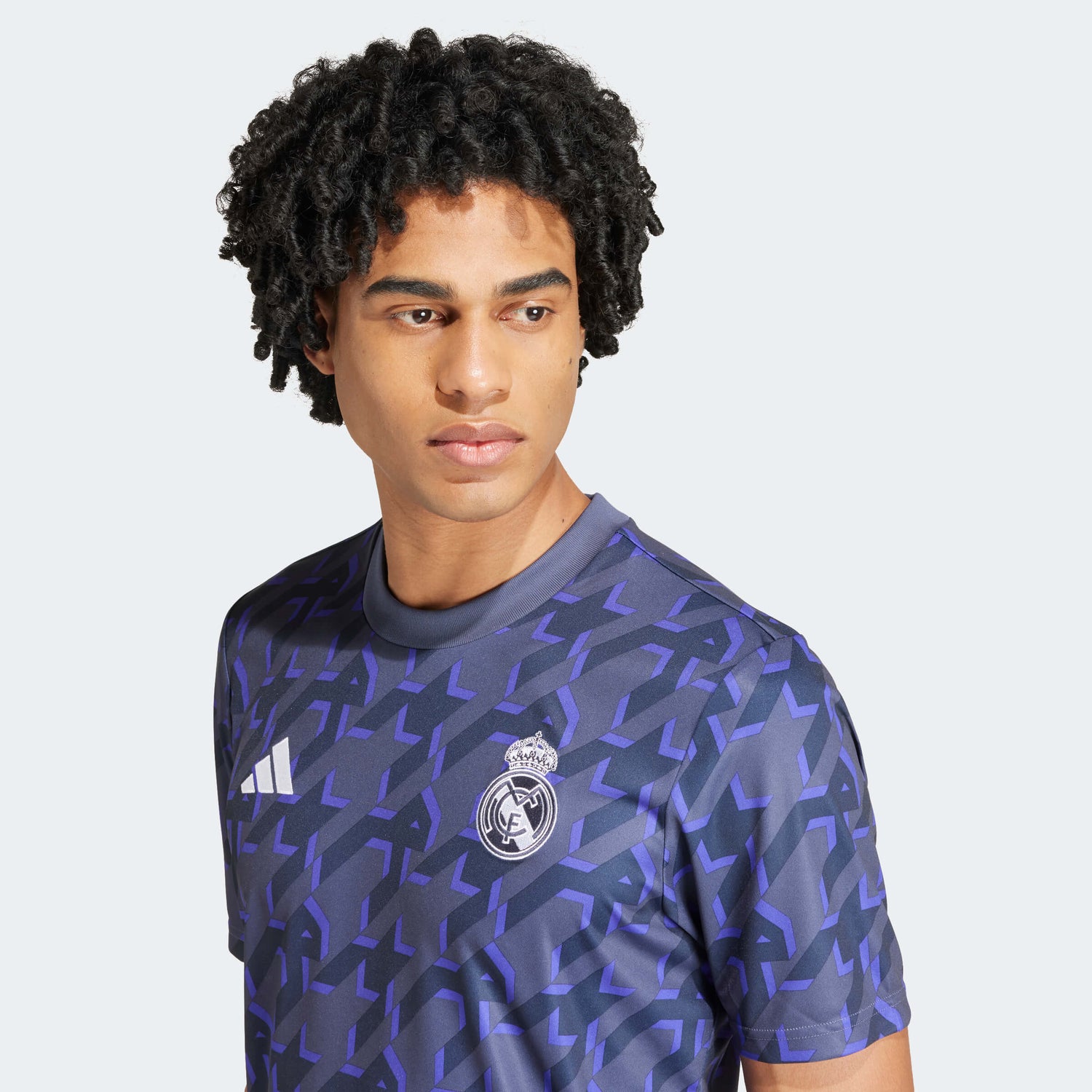 adidas 2023-24 Real Madrid Men's Pre-Match Jersey Shadow Navy (Detail 1)