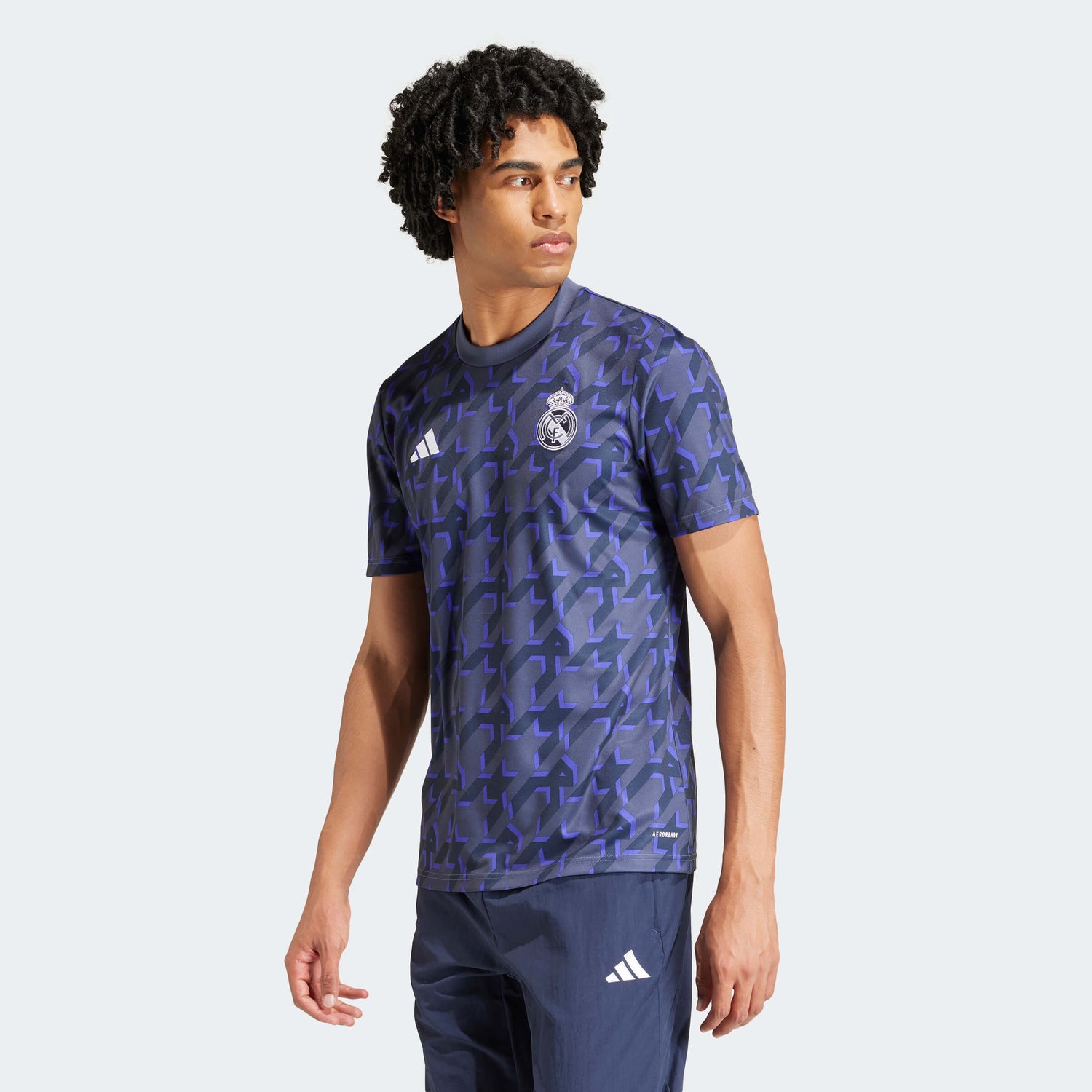 adidas 2023-24 Real Madrid Men's Pre-Match Jersey Shadow Navy (Model - Front)