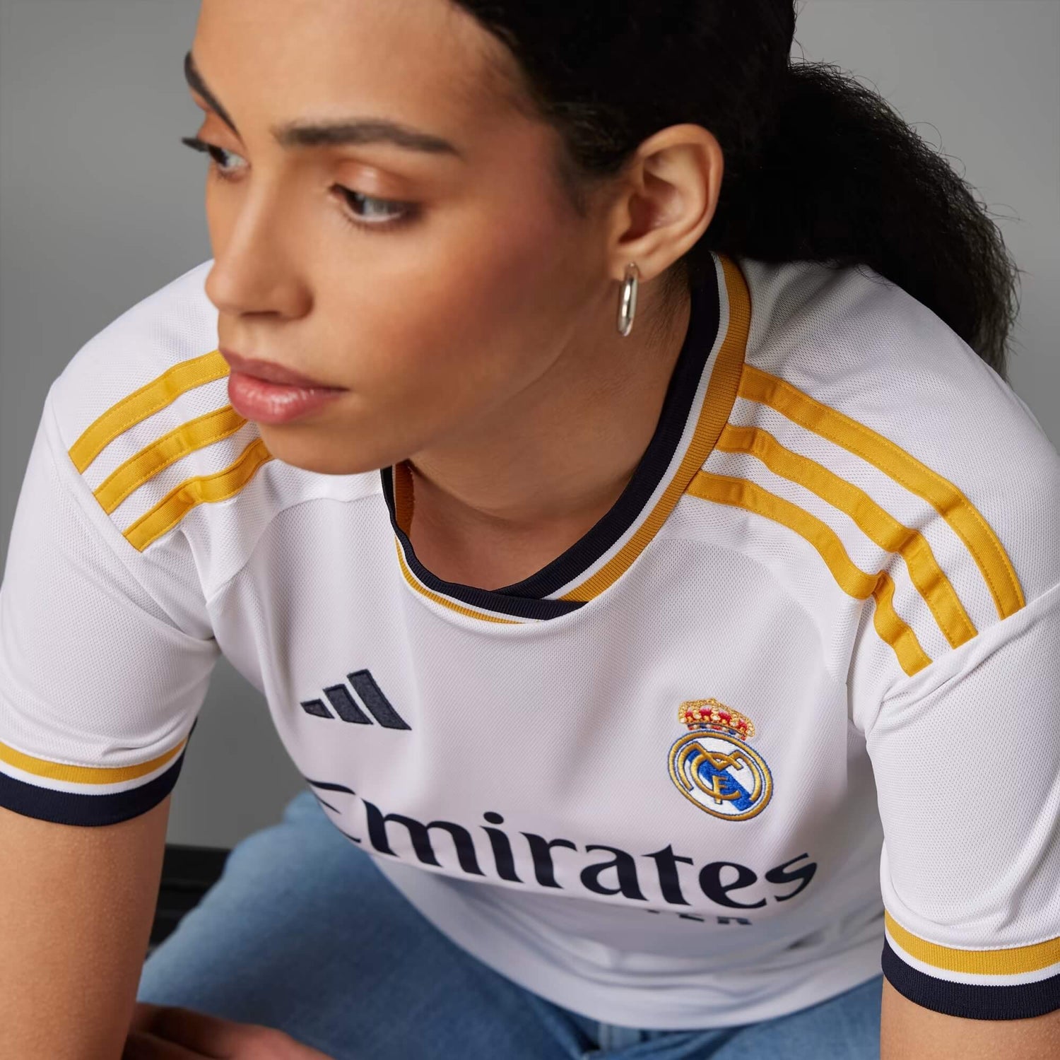 adidas 2023-24 Real Madrid Women's Stadium Home Jersey (Detail 1)