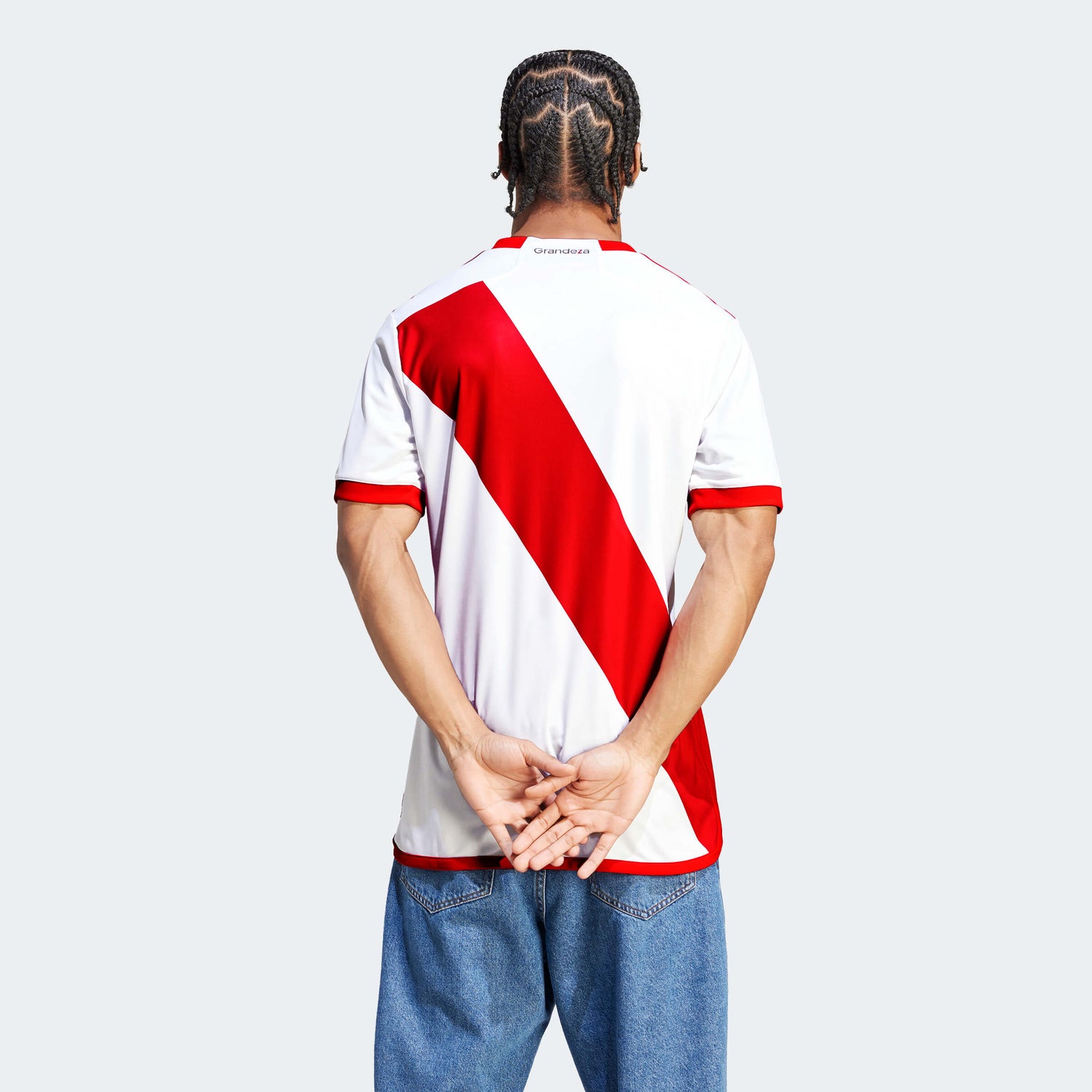 adidas 2023-24 River Plate Men's Stadium Home Jersey (Model - Back)