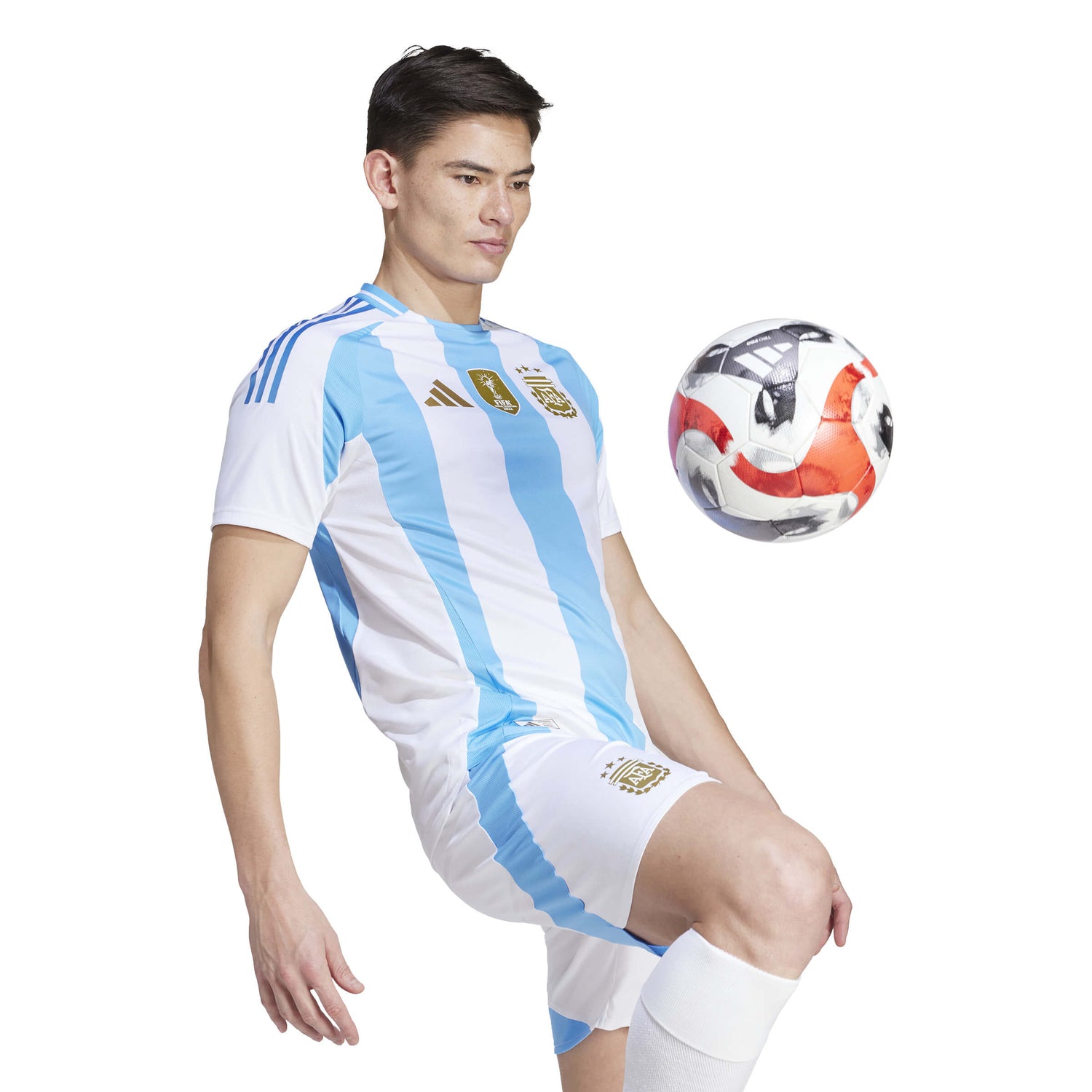 adidas 2024-25 Argentina Men's Authentic Home Jersey (Model - Side)