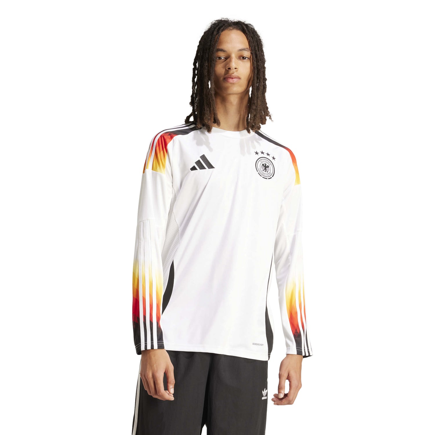 adidas 2024-25 Germany Men's Stadium Home Long-Sleeve Jersey (Model - Front)