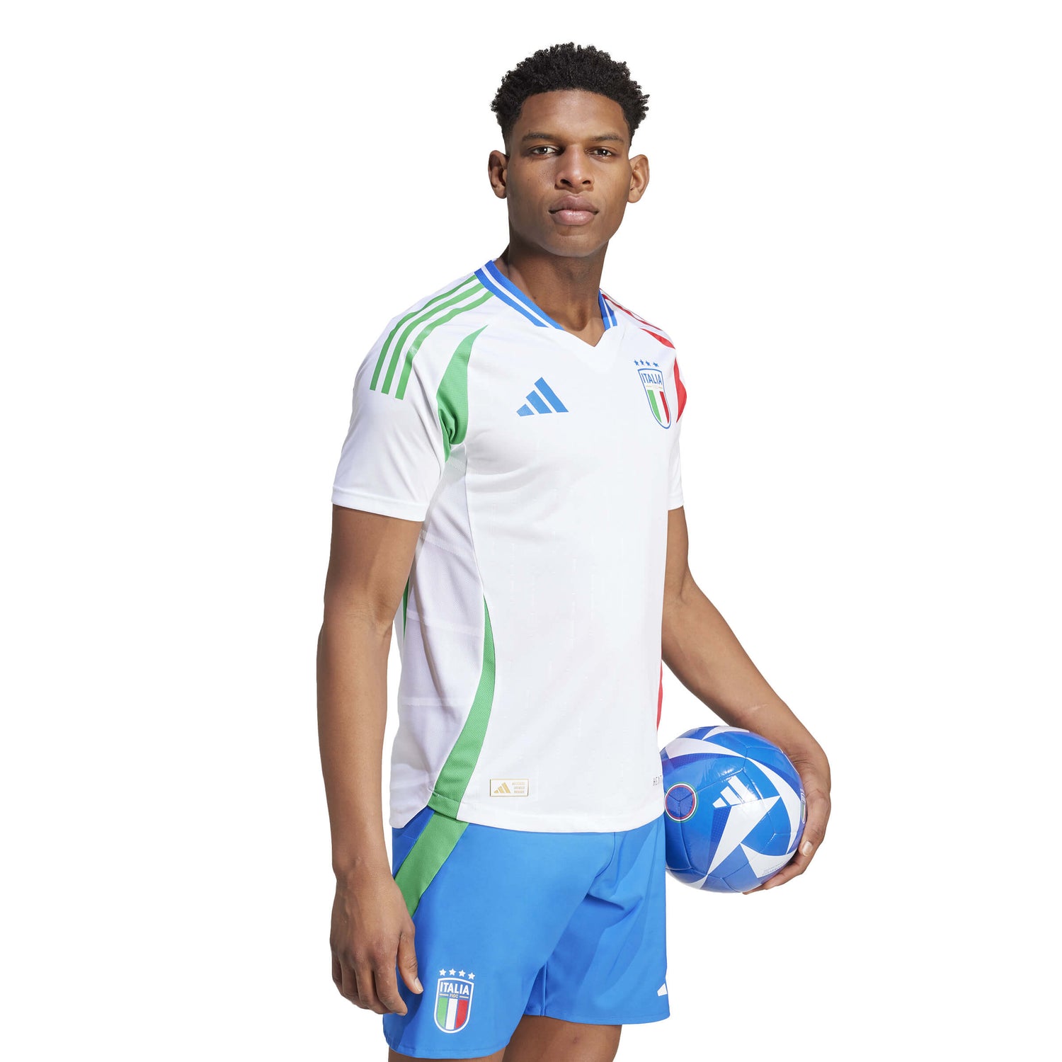 adidas 2024-25 Italy Men's Authentic Away Jersey (Model - Side)