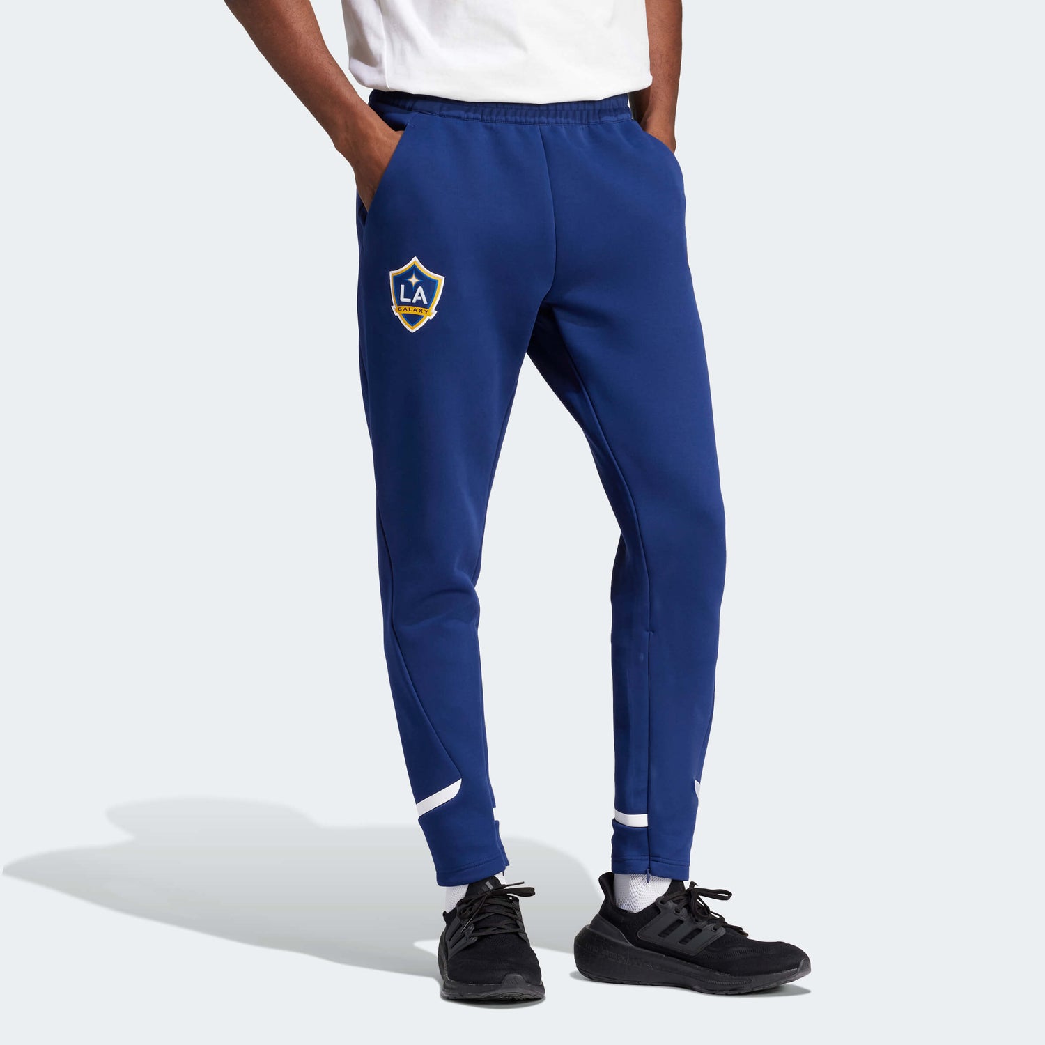 adidas 2024-25 LA Galaxy Men's Designed For Gameday Travel Pants (Model - Front)