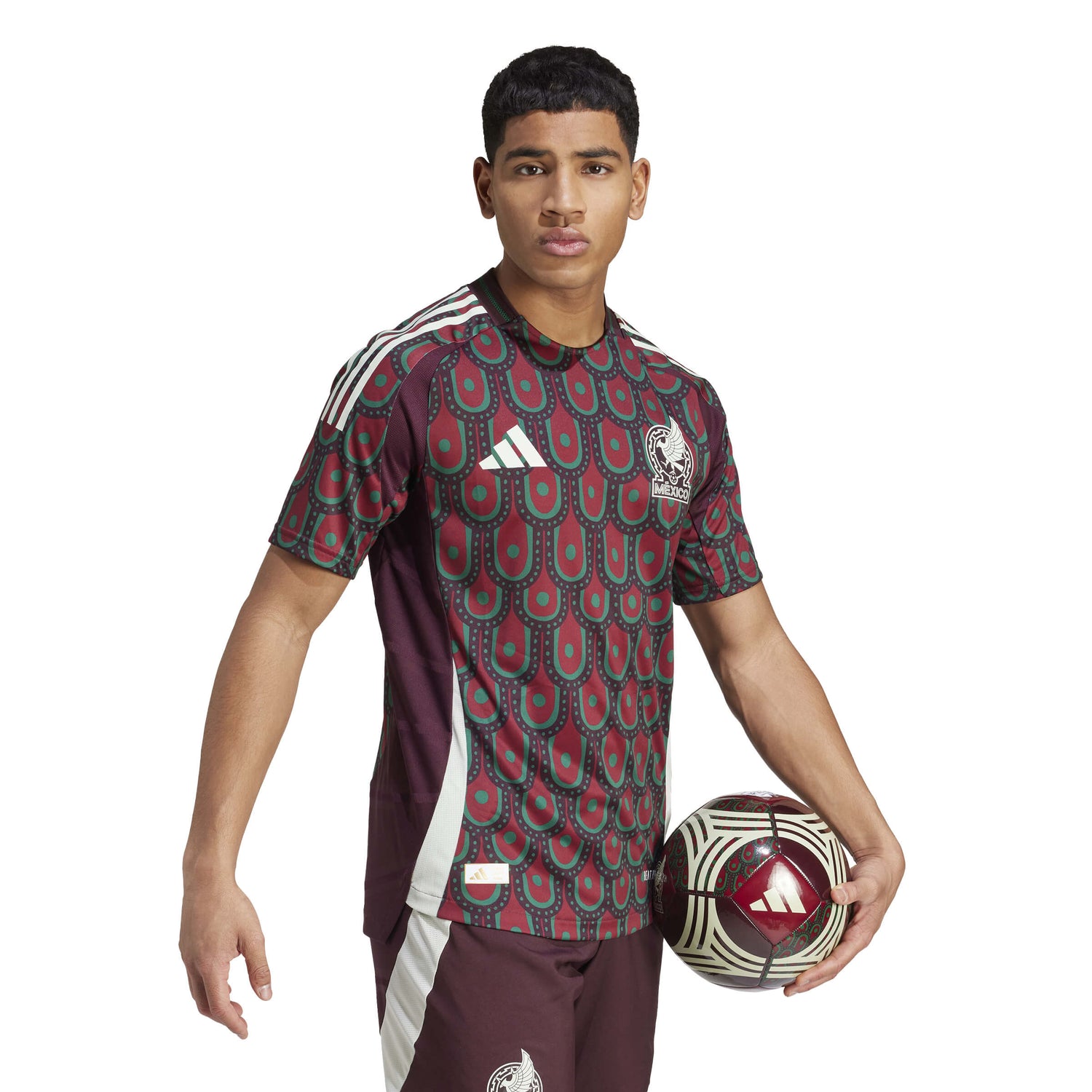 adidas 2024-25 Mexico Men's Authentic Home Jersey (Model - Side)