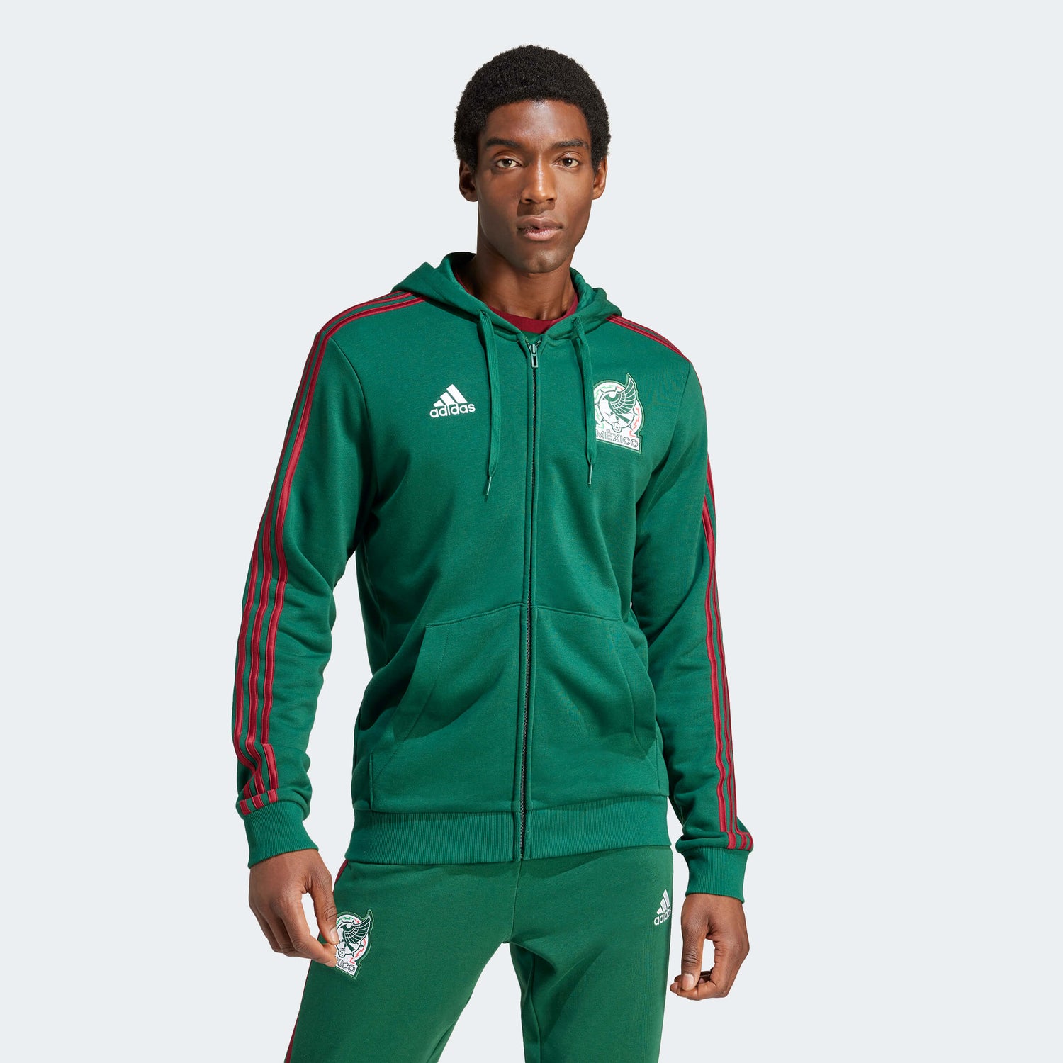 adidas 2024-25 Mexico Men's DNA FZ Hoodie (Model - Front)