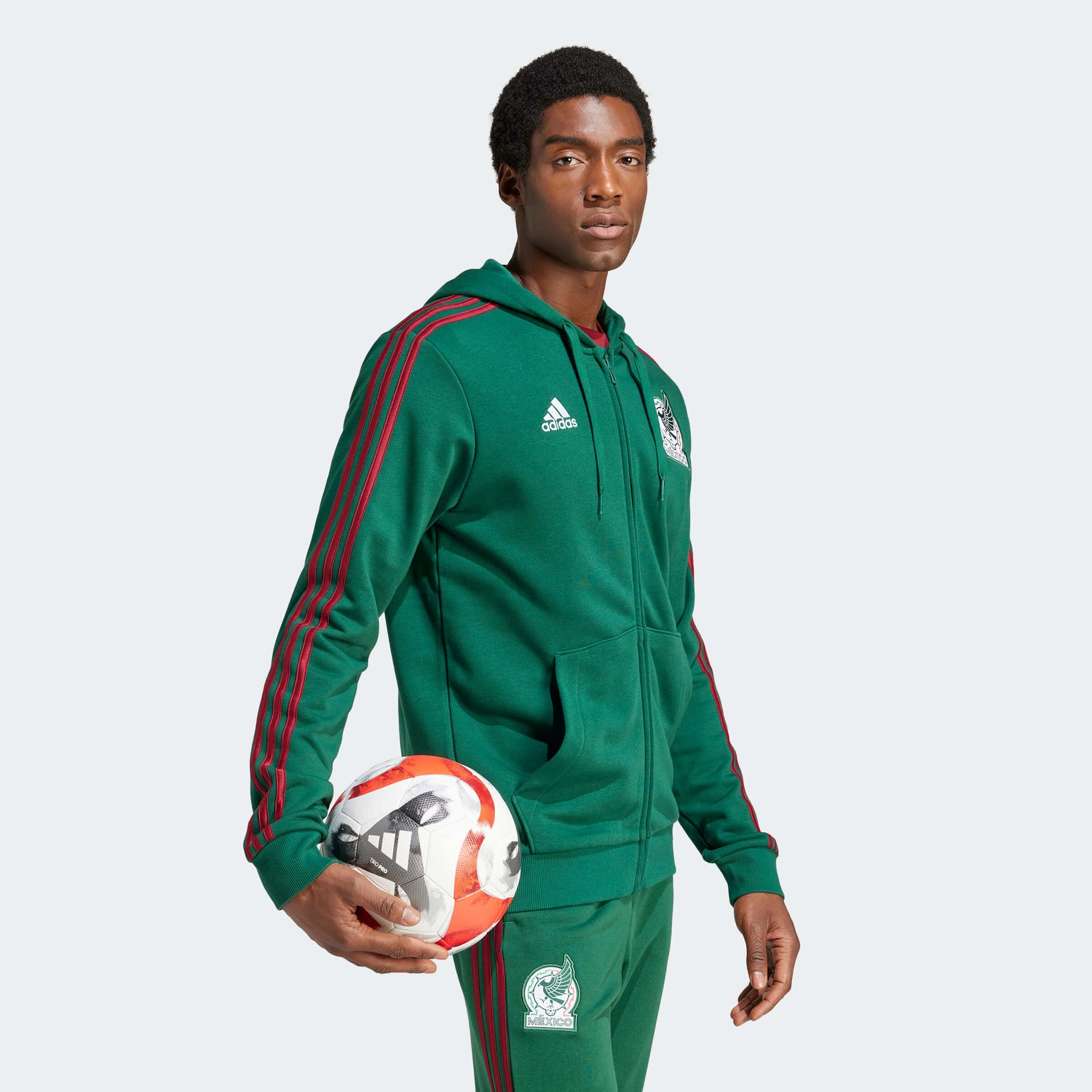 adidas 2024-25 Mexico Men's DNA FZ Hoodie (Model - Side)