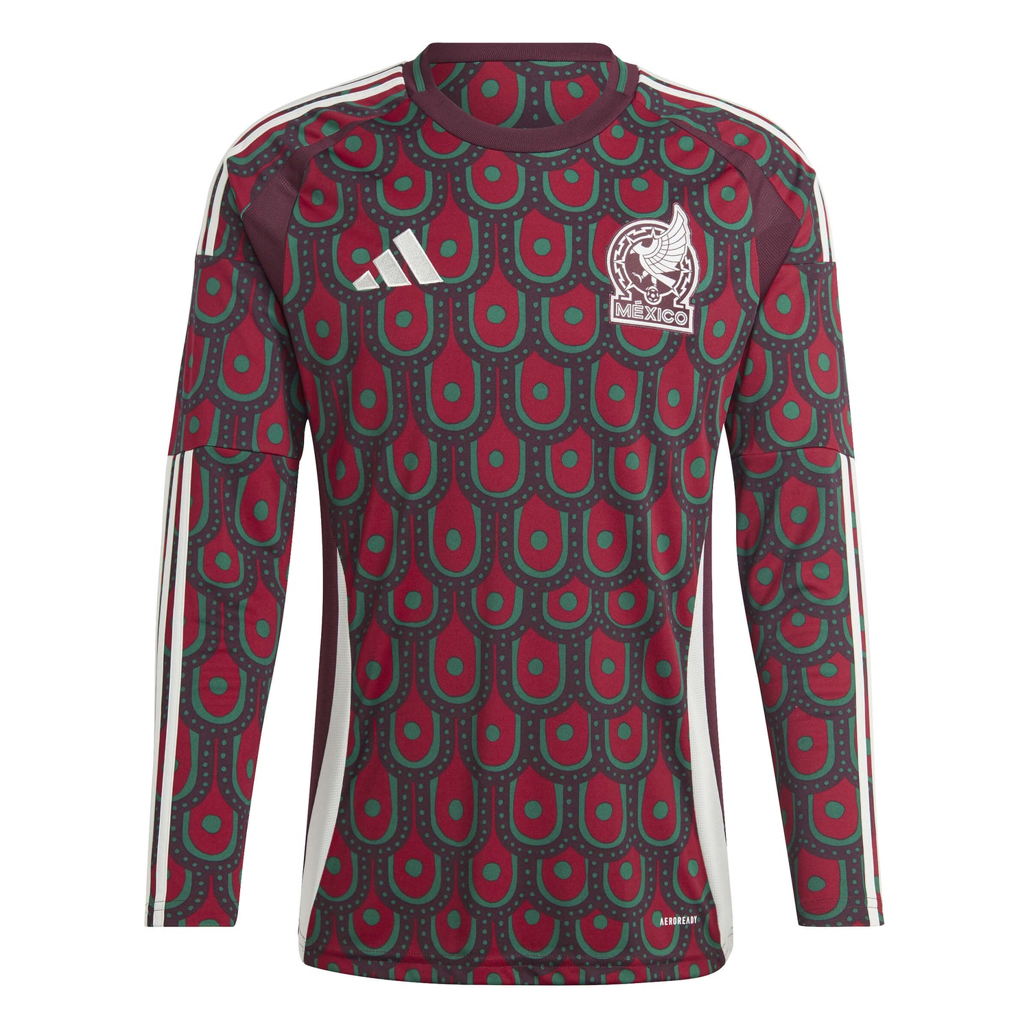 adidas 2024-25 Mexico Men's Stadium Home Long-Sleeve Jersey (Front)
