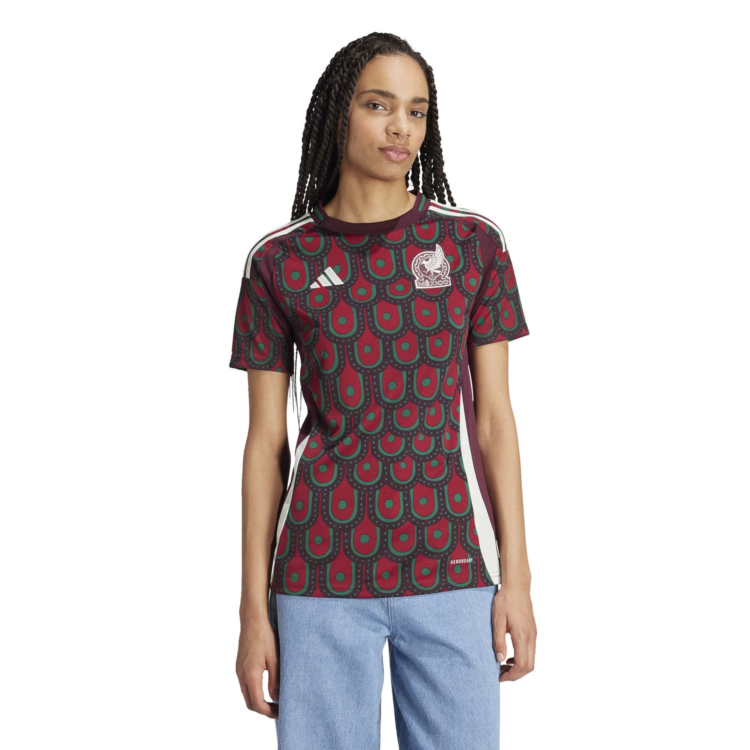 adidas 2024-25 Mexico Women's Stadium Home Jersey (Model - Front)