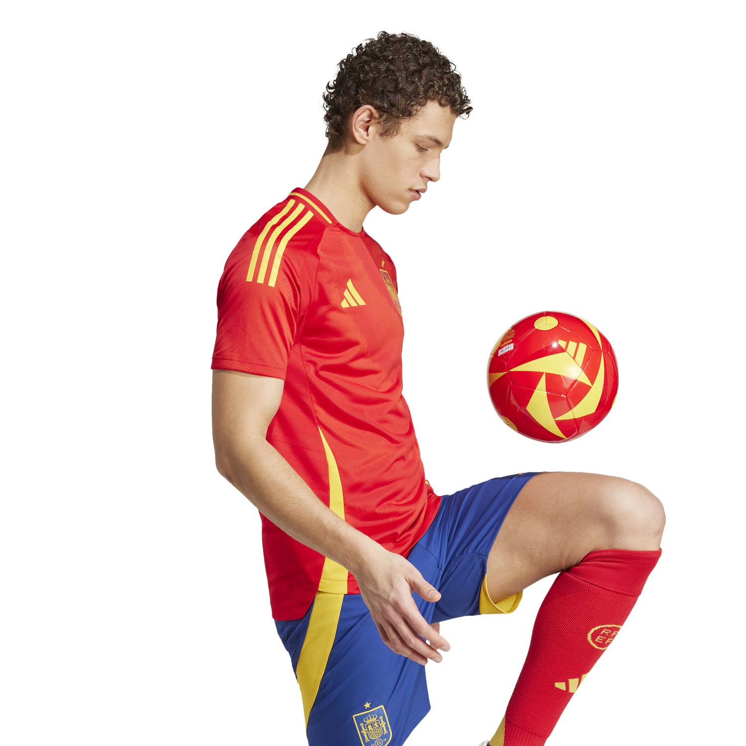 adidas 2024-25 Spain Men's Authentic Home Jersey (Model - Side)