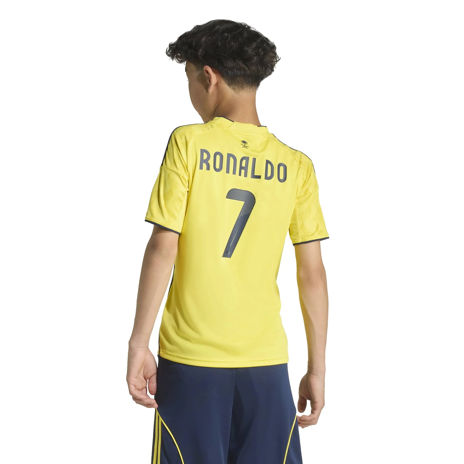 adidas 2025-26 Al Nassr Youth Stadium Home Ronaldo #7 Soccer Jersey (Model - Back)