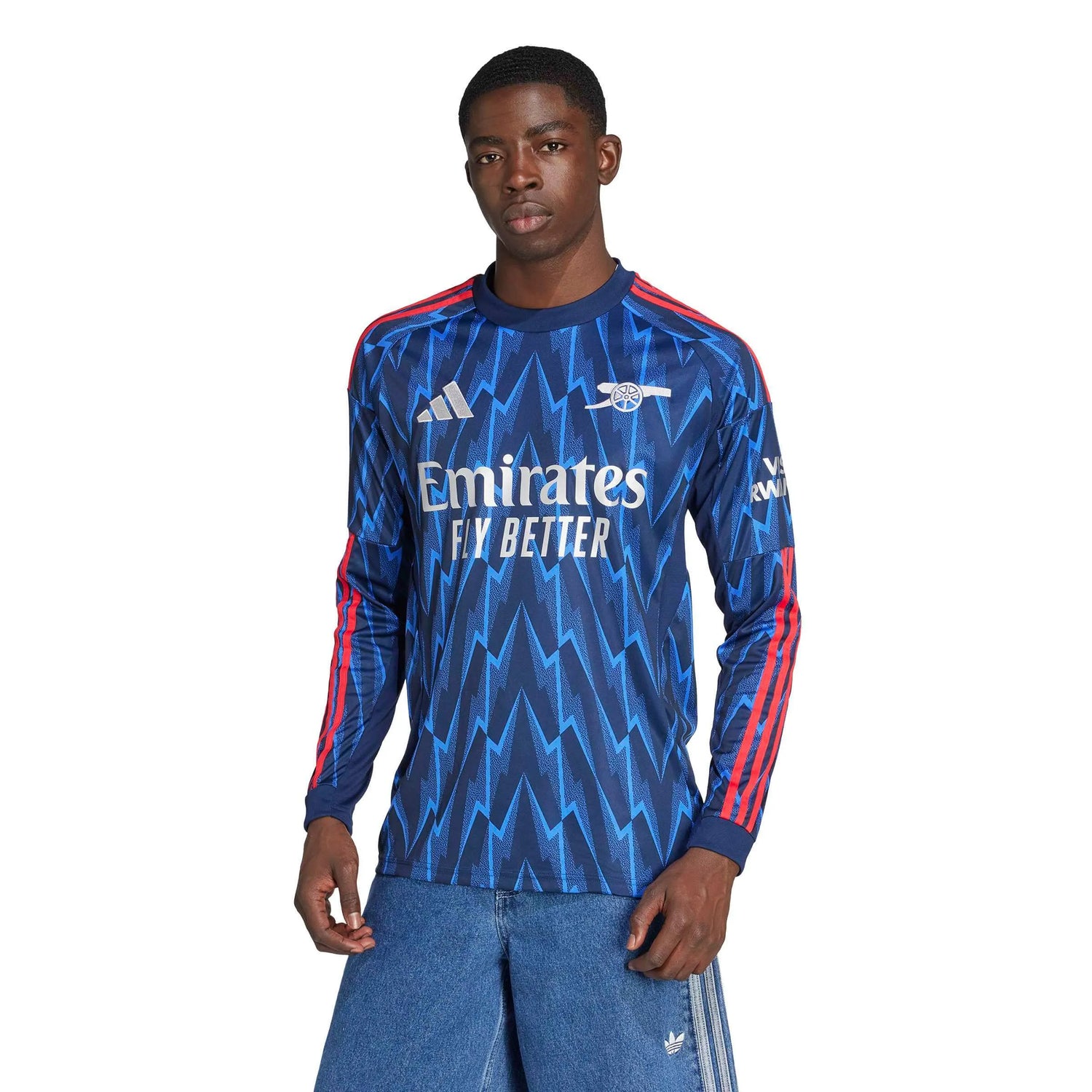 adidas 2025-26 Arsenal Men's Stadium Away Long-Sleeve Soccer Jersey (Model - Front)