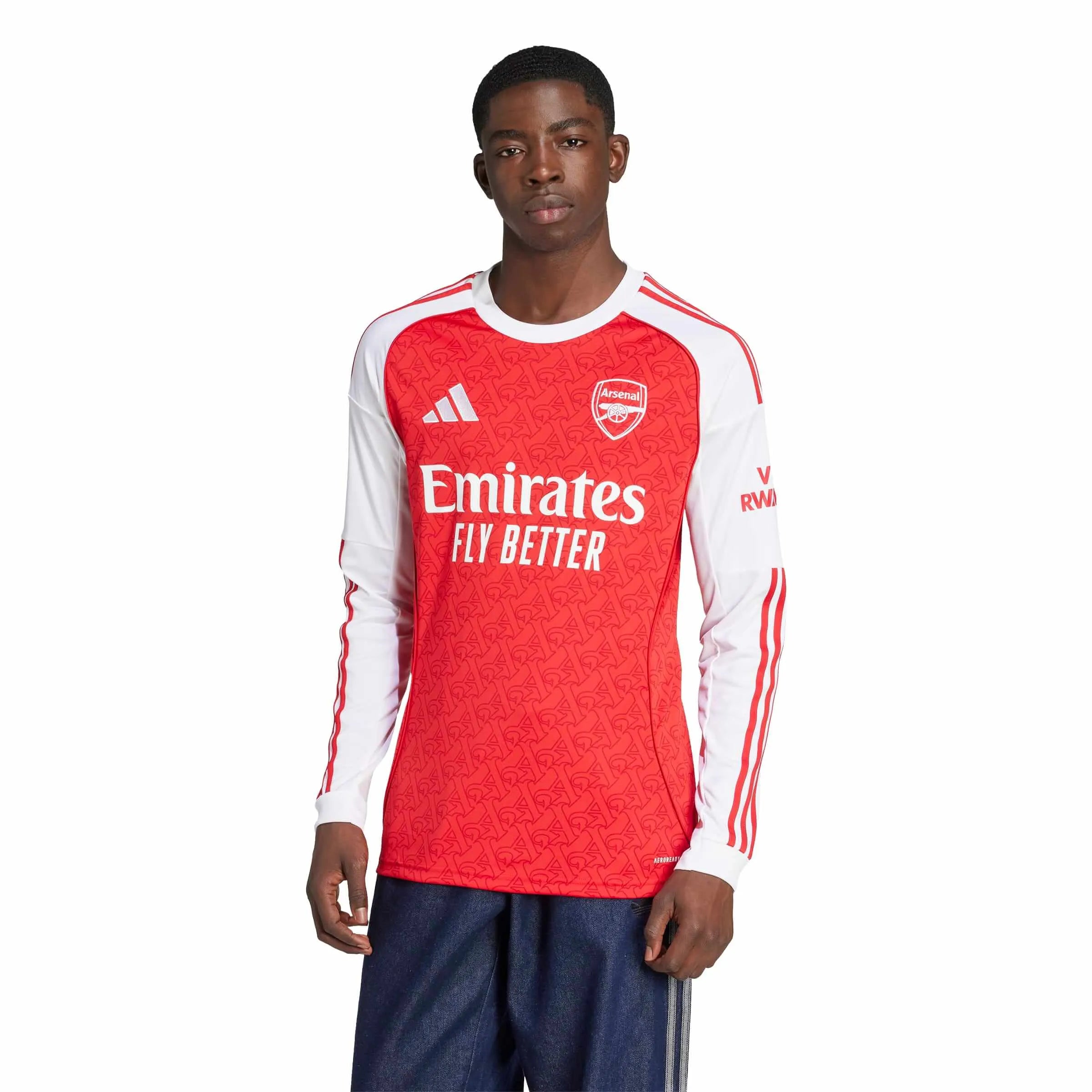 adidas 2025-26 Arsenal Men's Stadium Home Long-Sleeve Soccer Jersey (Model - Front)