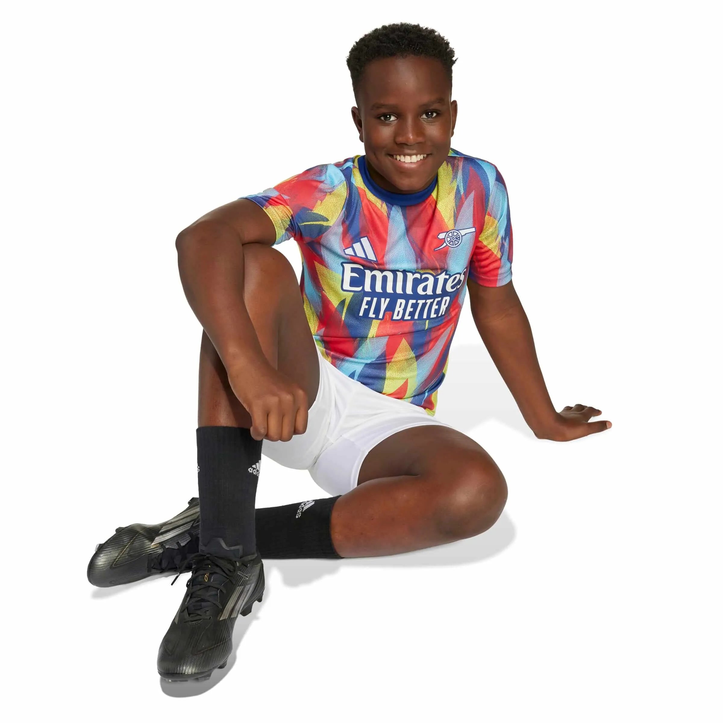 adidas 2025-26 Arsenal Youth Pre-Match Soccer Jersey (Model - Side)