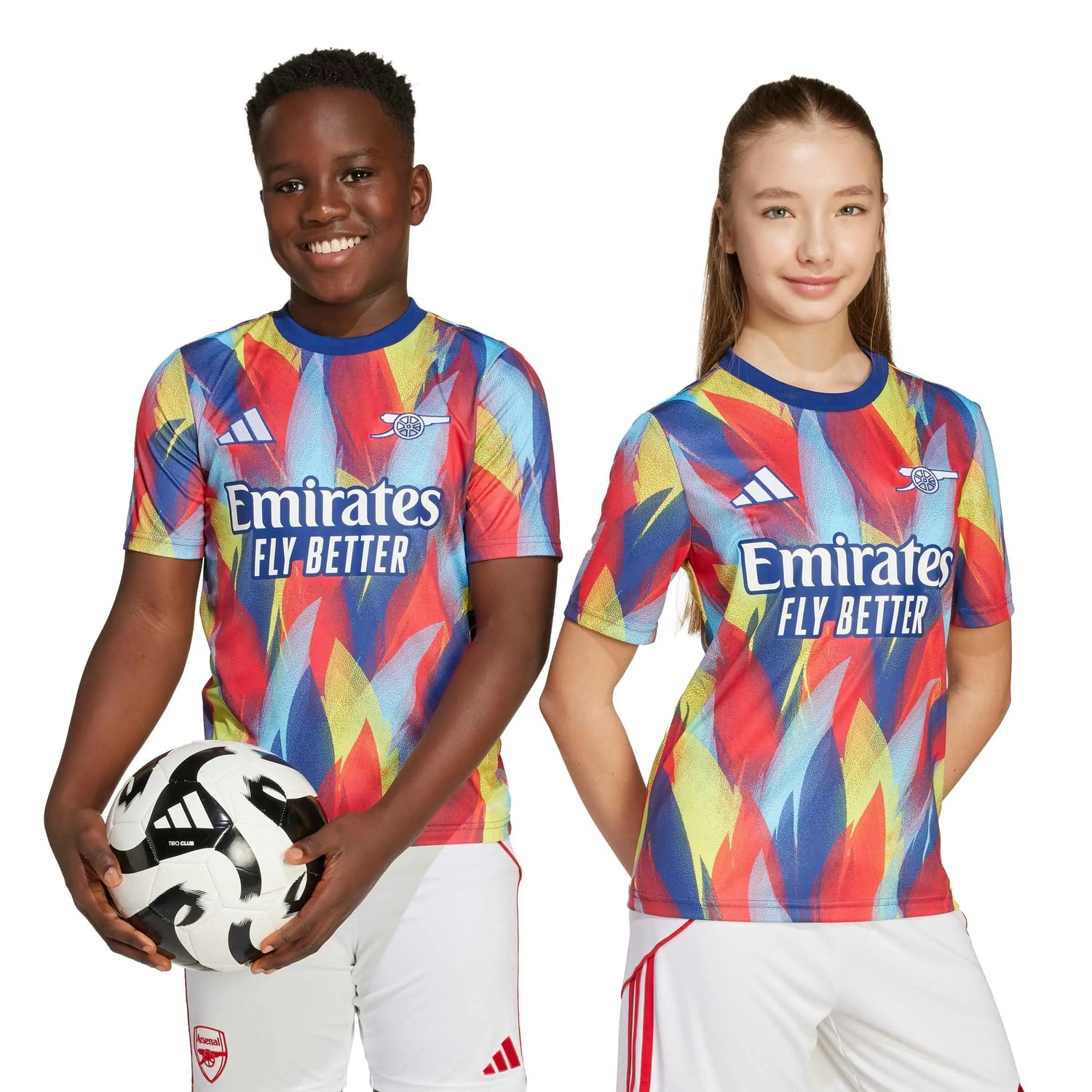 adidas 2025-26 Arsenal Youth Pre-Match Soccer Jersey (Models - Front)