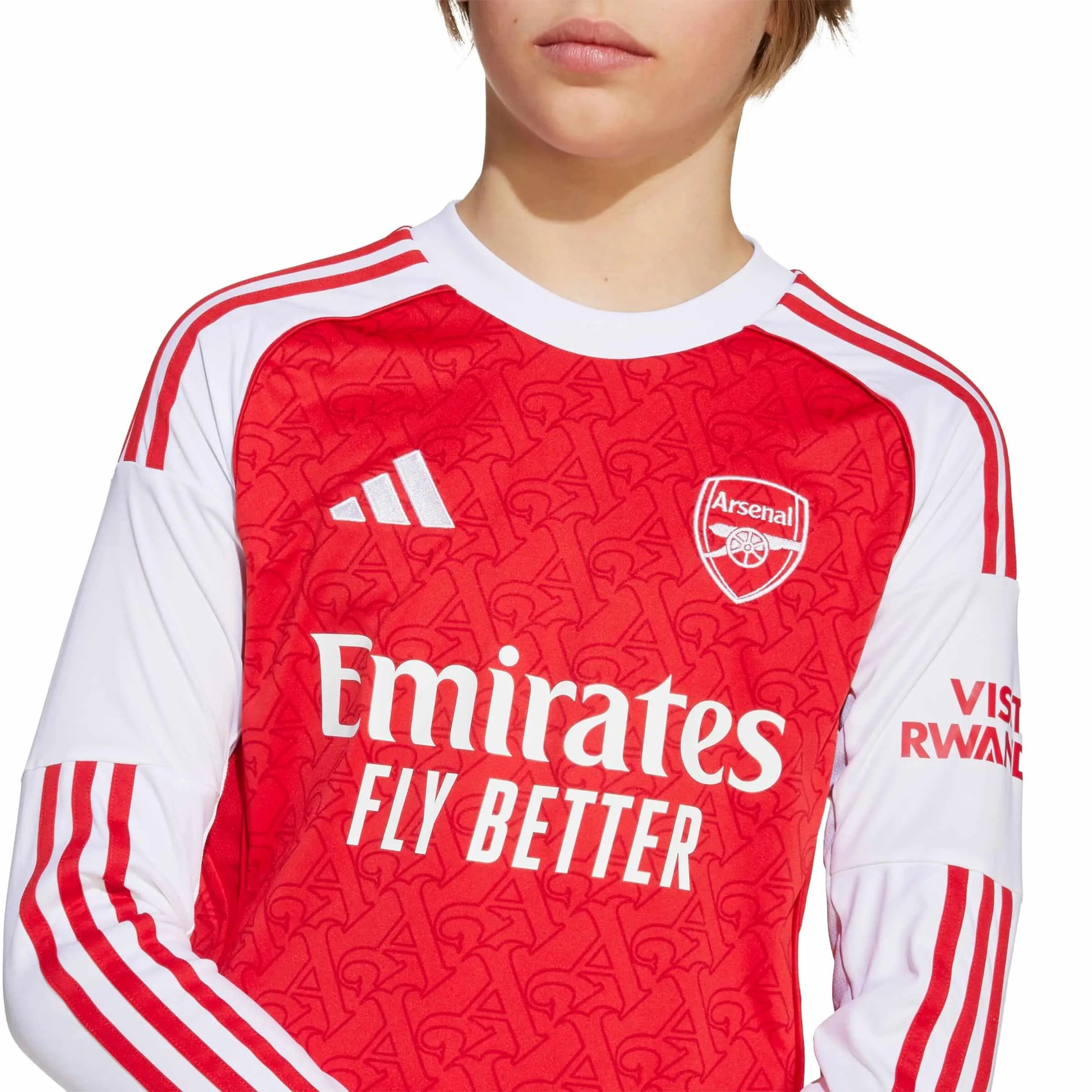 adidas 2025-26 Arsenal Youth Stadium Home Long-Sleeve Soccer Jersey (Detail 1)