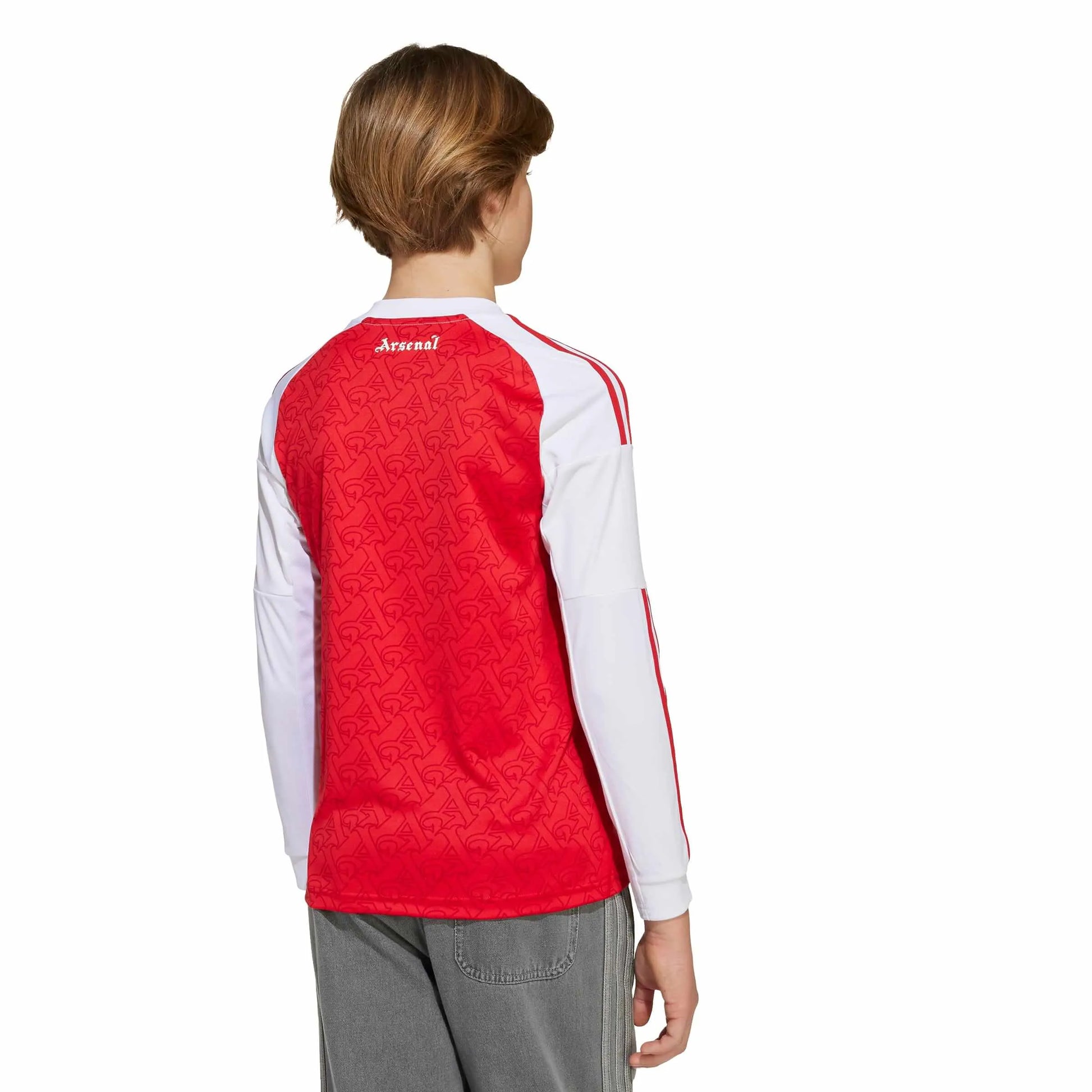 adidas 2025-26 Arsenal Youth Stadium Home Long-Sleeve Soccer Jersey (Model - Back)