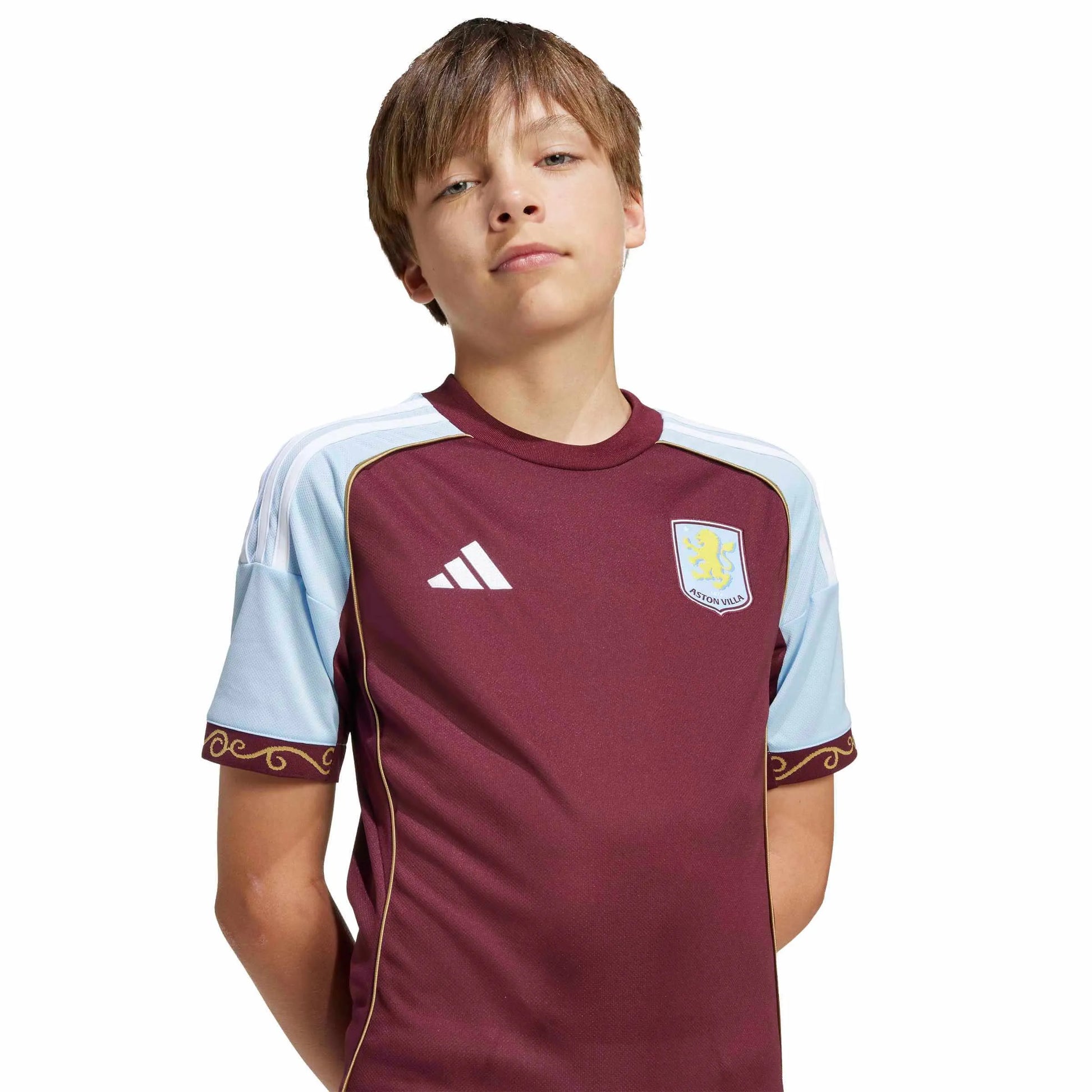 adidas 2025-26 Aston Villa Youth Stadium Home Soccer Jersey (Detail 1)