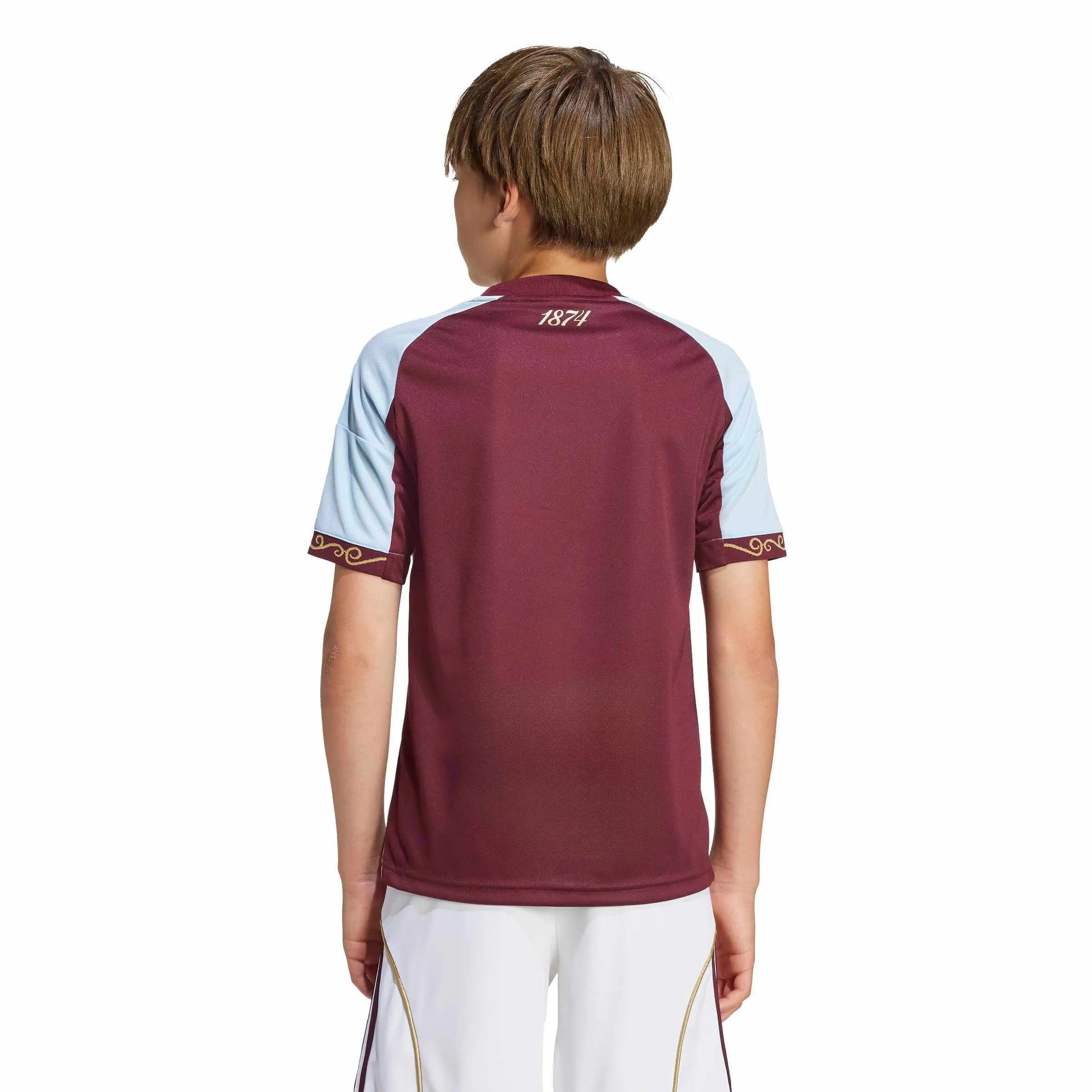adidas 2025-26 Aston Villa Youth Stadium Home Soccer Jersey (Model - Back)
