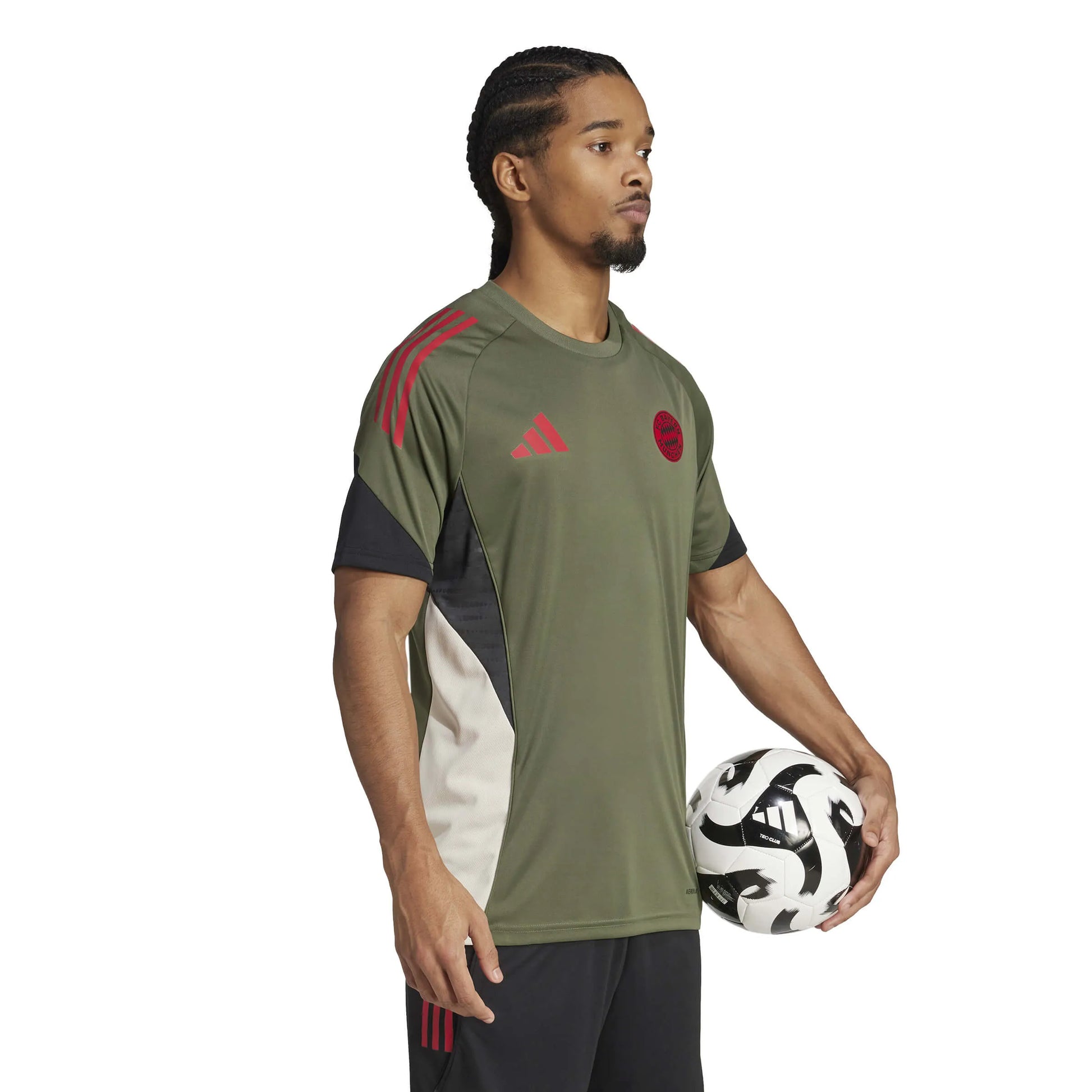 adidas 2025-26 Bayern Munich Men's EU Training Soccer Jersey (Model - Side)