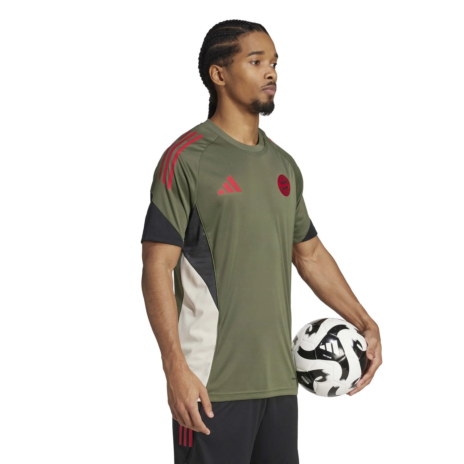 adidas 2025-26 Bayern Munich Men's EU Training Soccer Jersey (Model - Side)