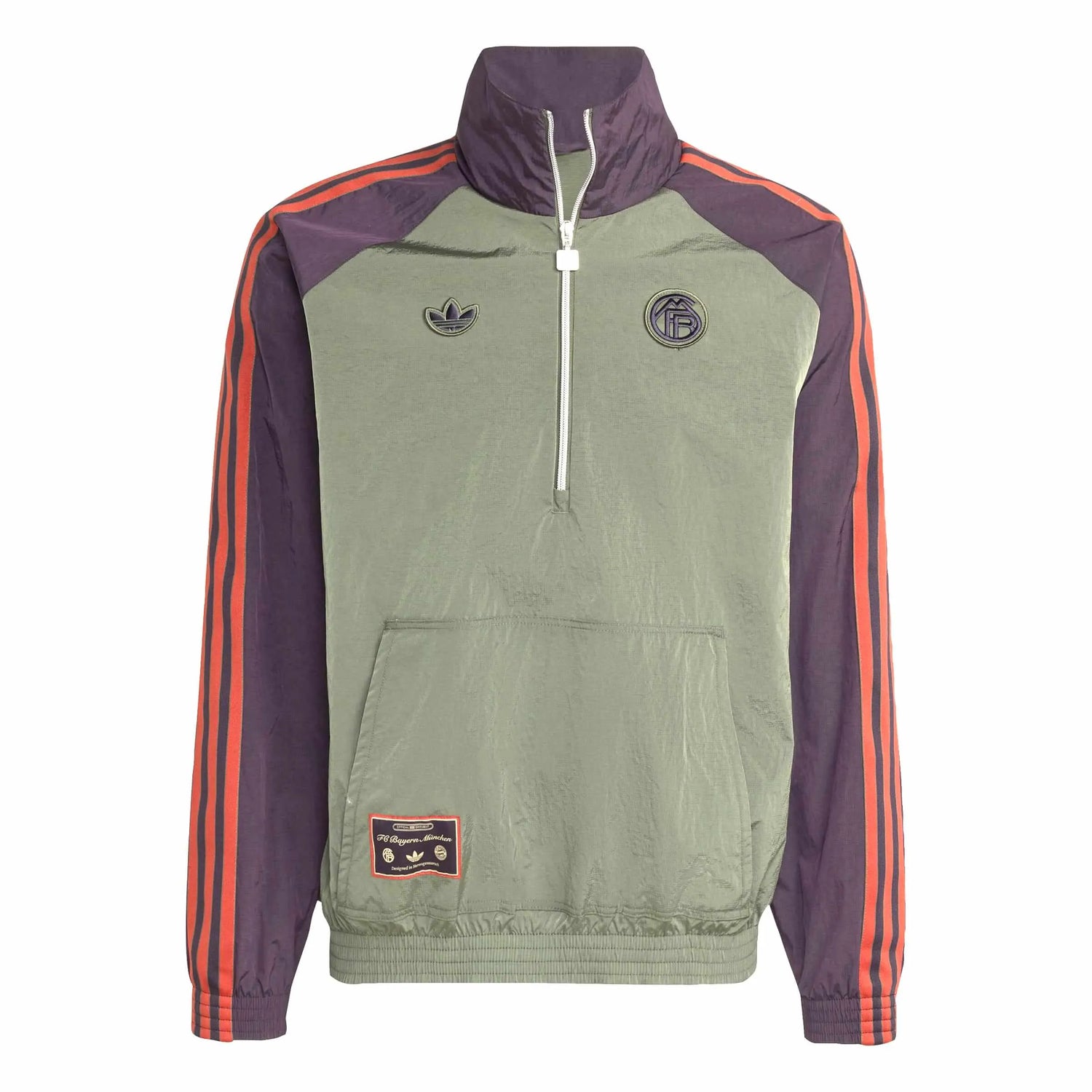 adidas 2025-26 Bayern Munich Men's Icon Half-Zip Jacket (Front)