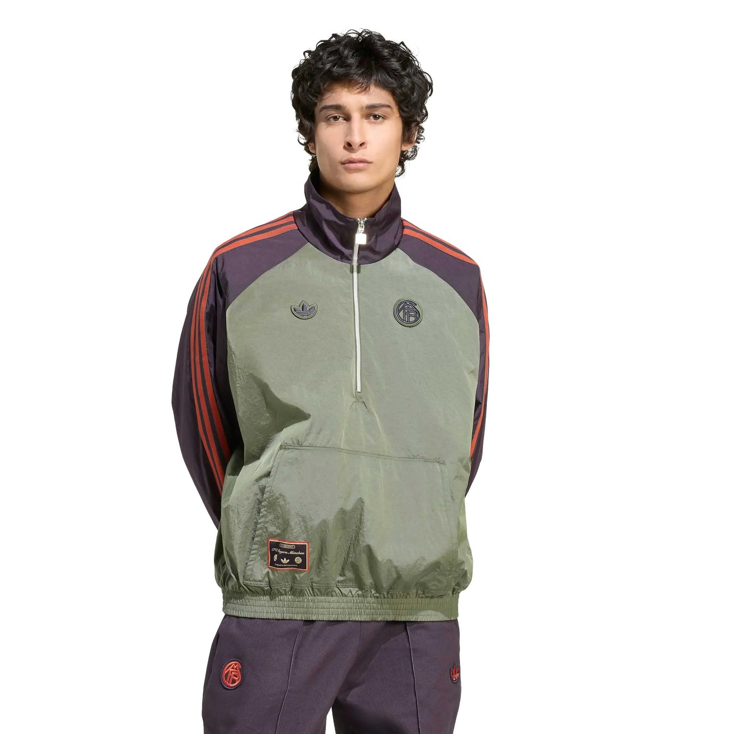 adidas 2025-26 Bayern Munich Men's Icon Half-Zip Jacket (Model - Front)