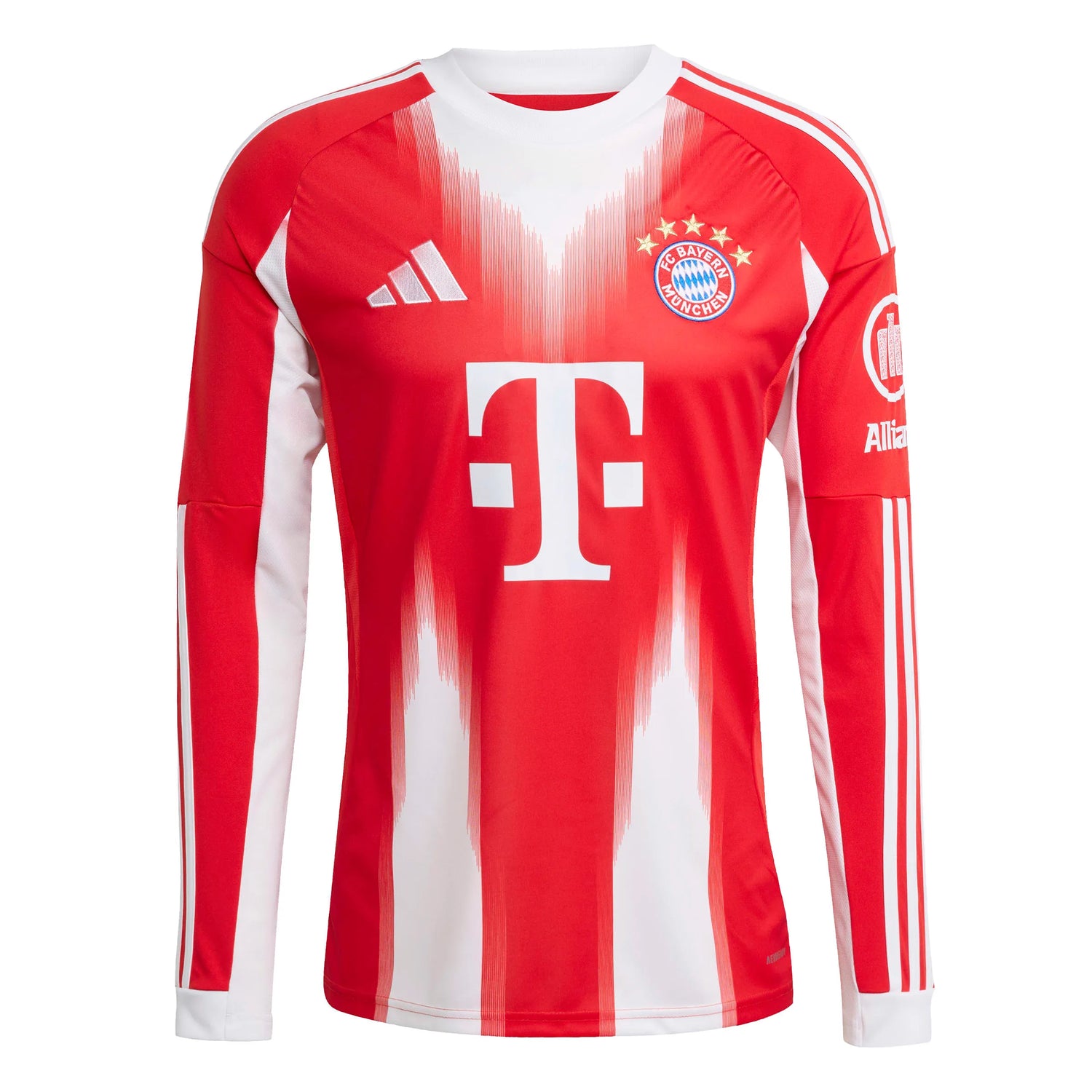adidas 2025-26 Bayern Munich Men's Stadium Home Long-Sleeve Soccer Jersey (Front)
