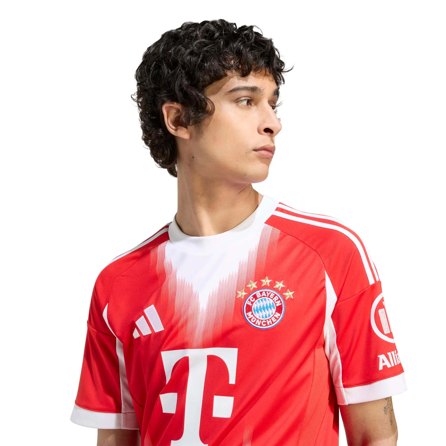 adidas 2025-26 Bayern Munich Men's Stadium Home Soccer Jersey (Detail 1)