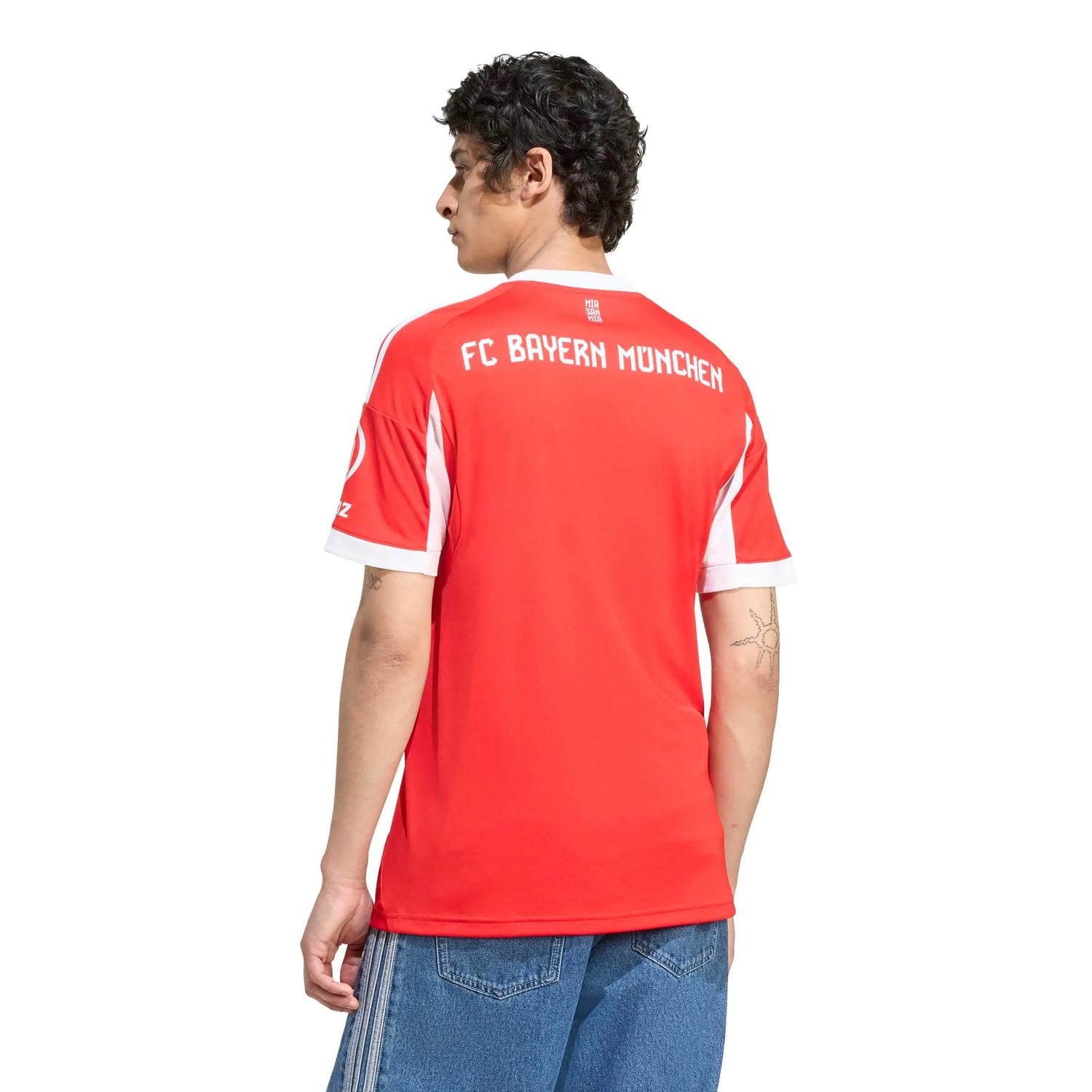 adidas 2025-26 Bayern Munich Men's Stadium Home Soccer Jersey (Model - Back)
