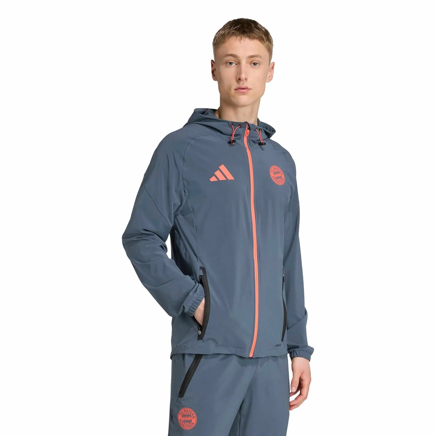 adidas 2025-26 Bayern Munich Men's Tiro 25 Competition Vis Tech Travel Jacket (Model - Side)