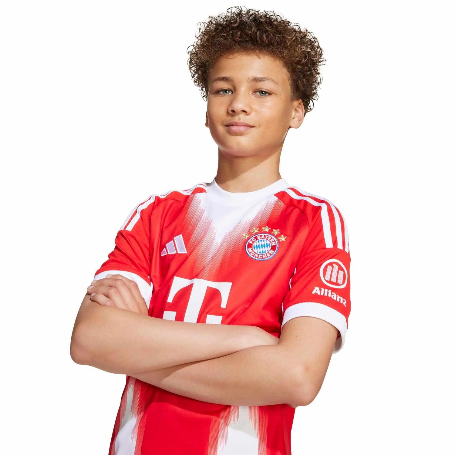 adidas 2025-26 Bayern Munich Youth Stadium Home Soccer Jersey (Detail 1)