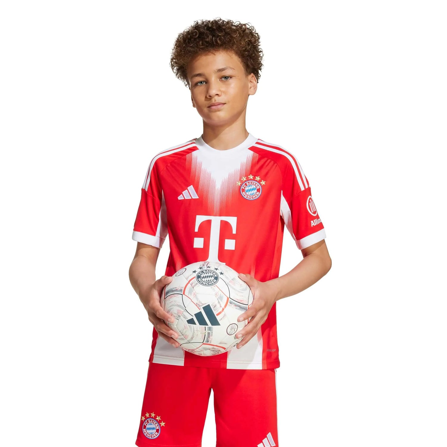 adidas 2025-26 Bayern Munich Youth Stadium Home Soccer Jersey (Model - Front)