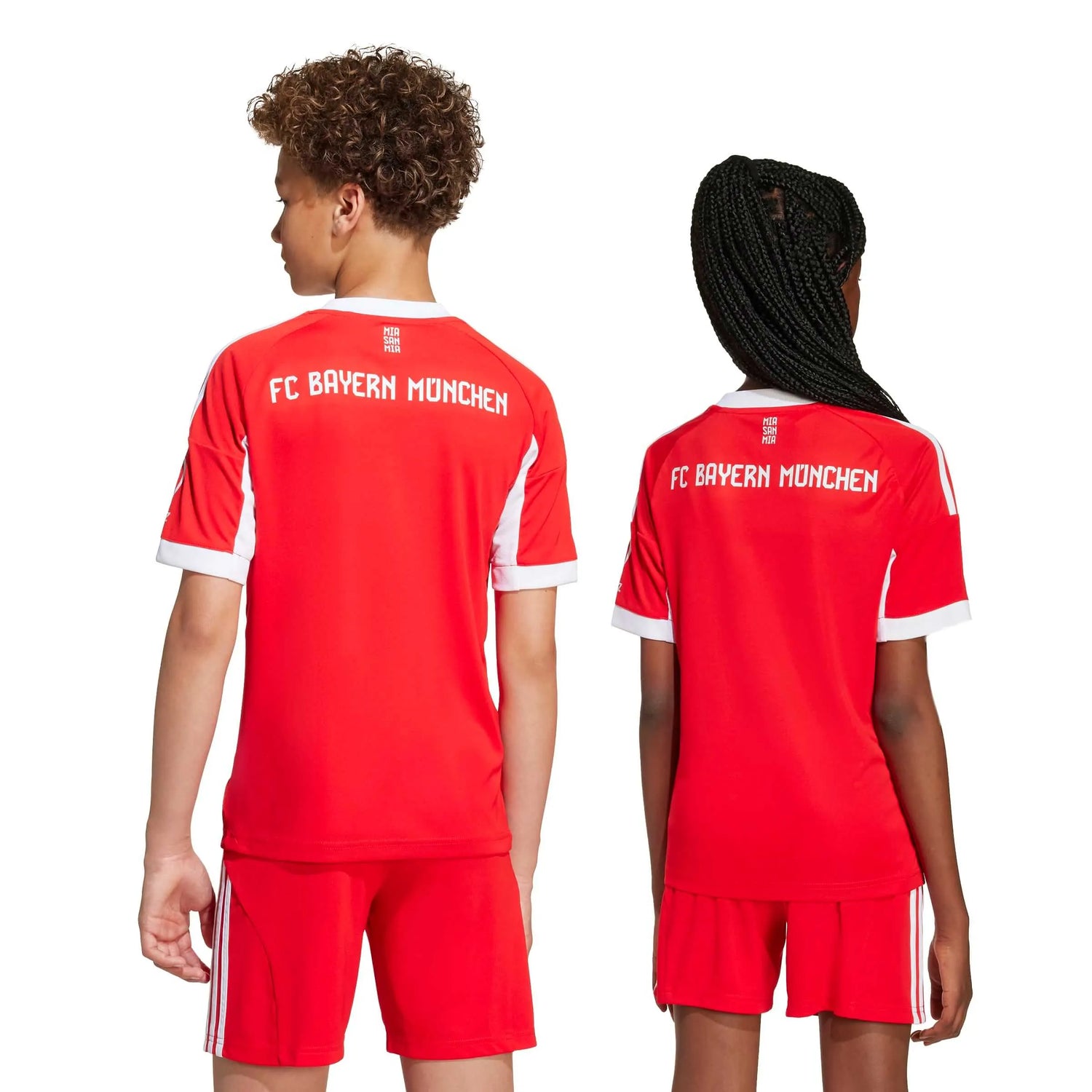 adidas 2025-26 Bayern Munich Youth Stadium Home Soccer Jersey (Models - Back)