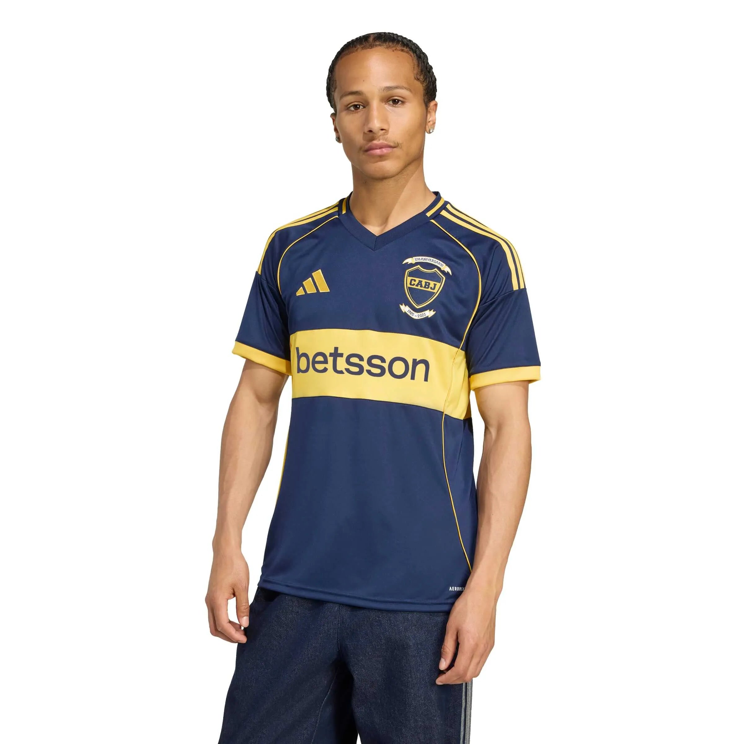 adidas 2025-26 Boca Juniors Men's Stadium Home Soccer Jersey (Model - Front)