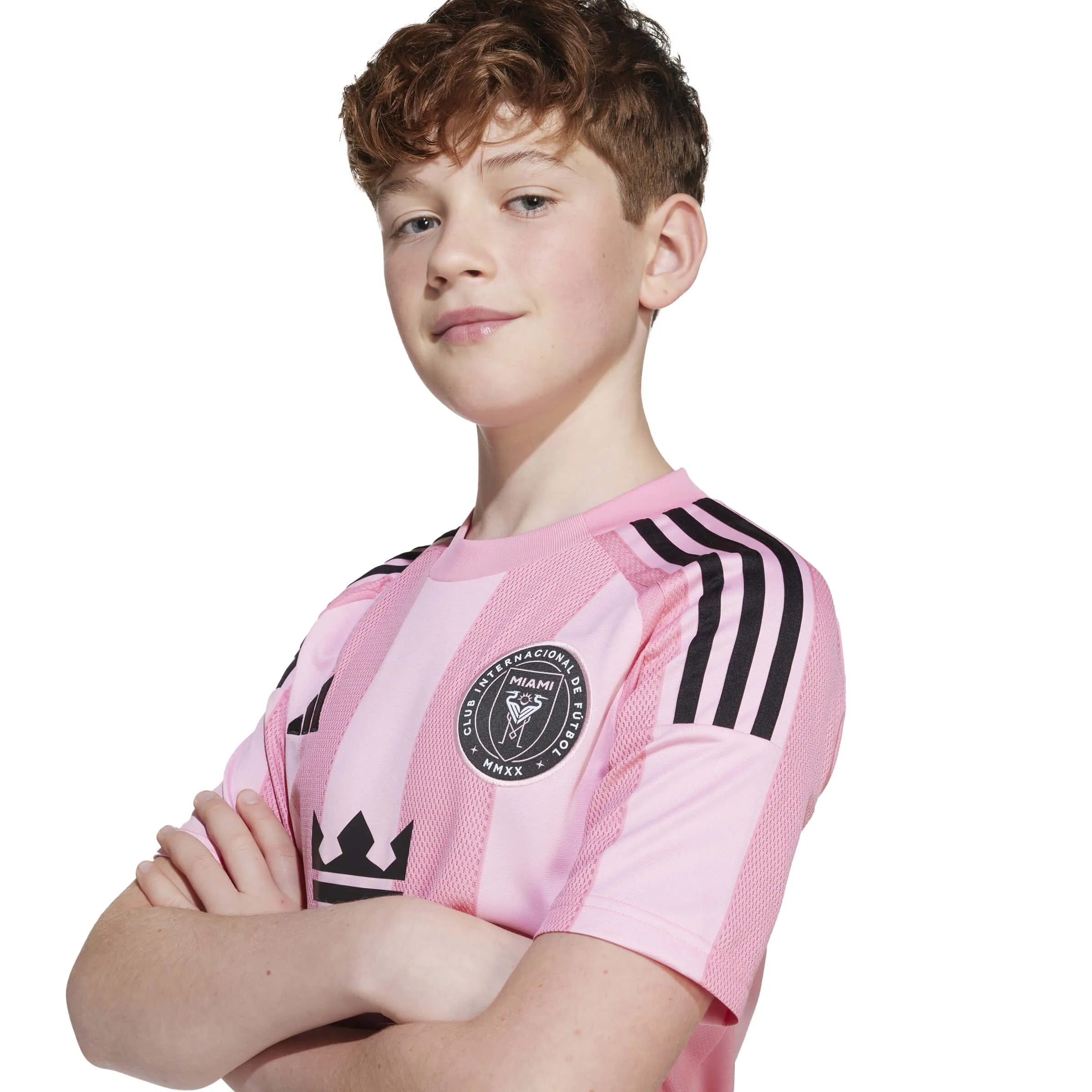 adidas 2025-26 Inter Miami Youth Stadium Home Soccer Jersey (Detail 1)