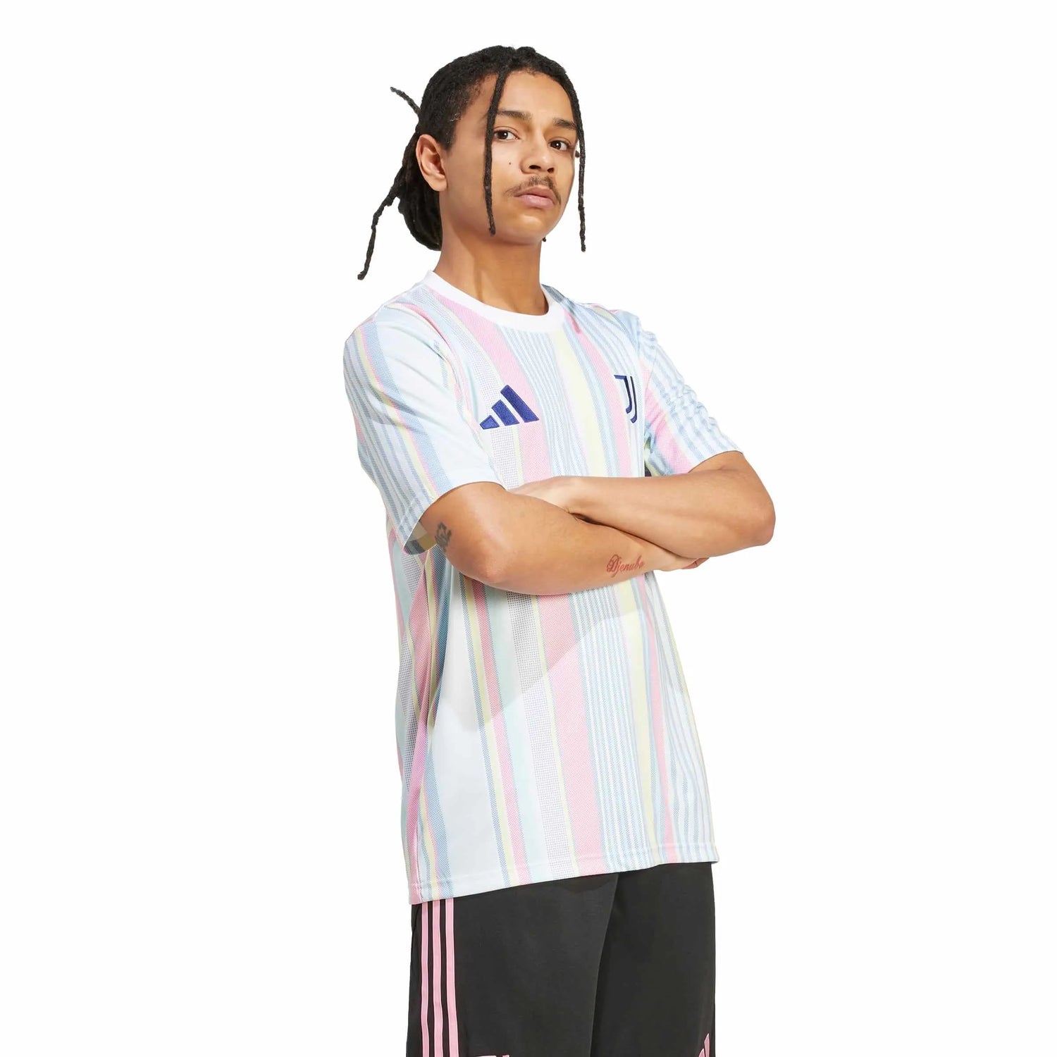 adidas 2025-26 Juventus Men's Pre-Match Soccer Jersey (Model - Side)