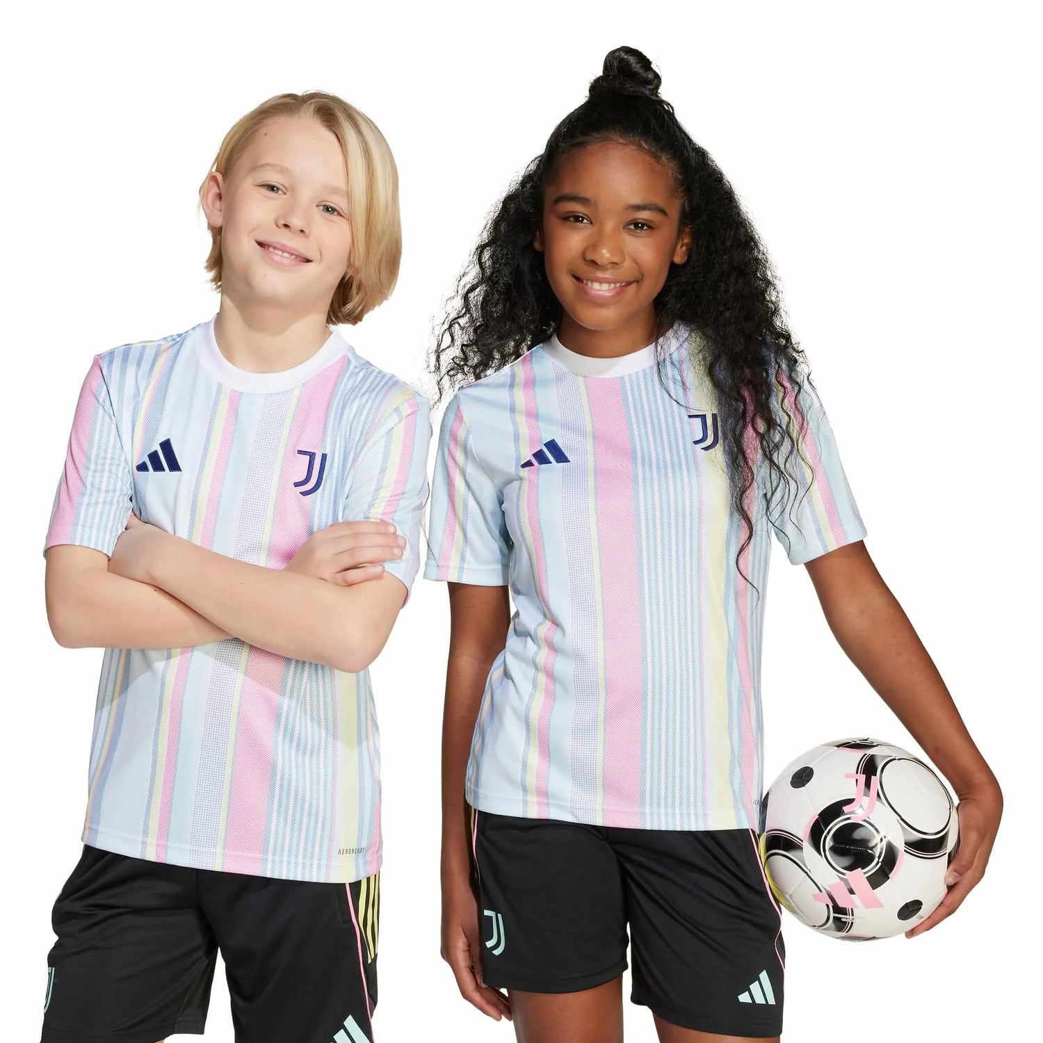 adidas 2025-26 Juventus Youth Pre-Match Soccer Jersey (Models - Front)