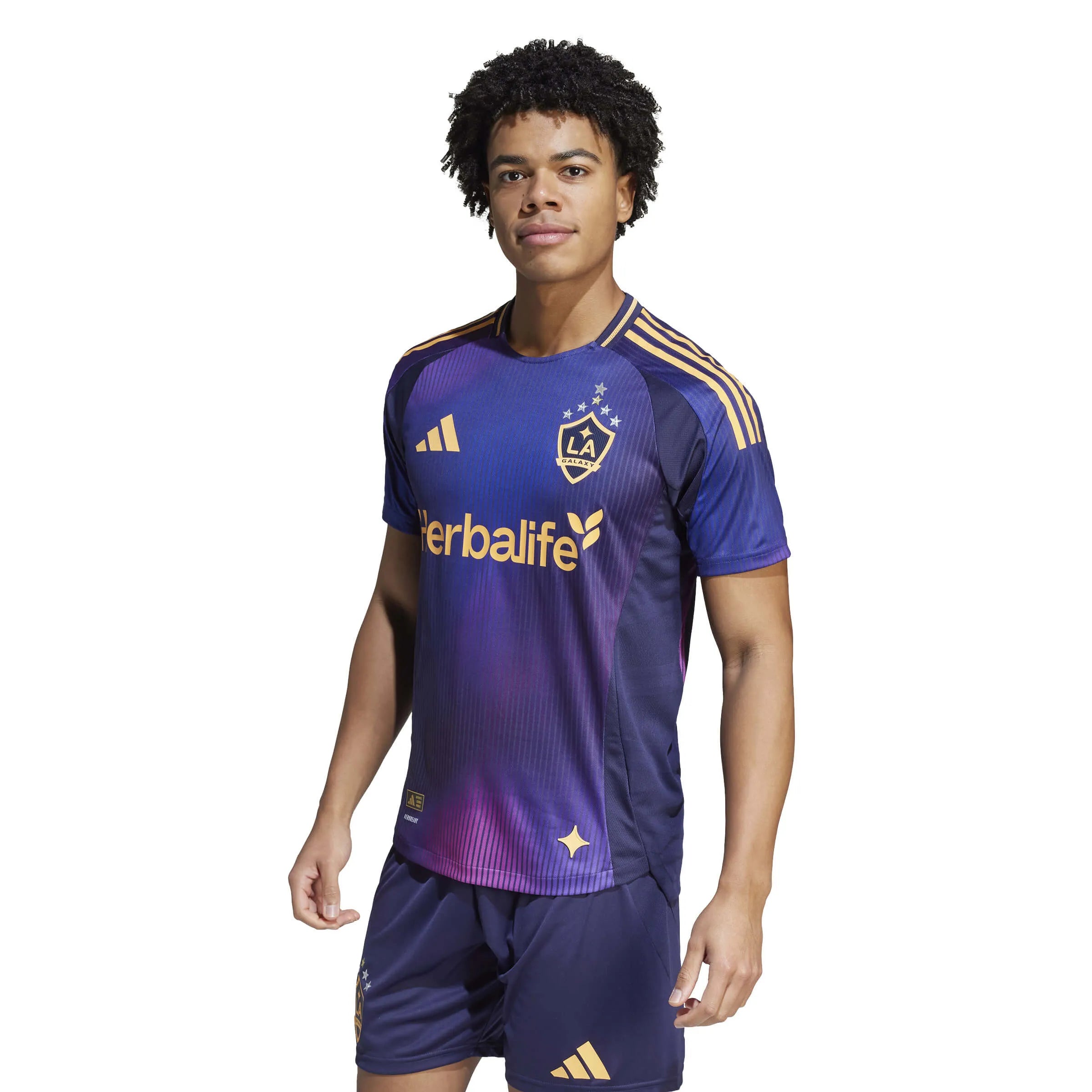 adidas 2025-26 LA Galaxy Men's Authentic Away Soccer Jersey (Model - Front)
