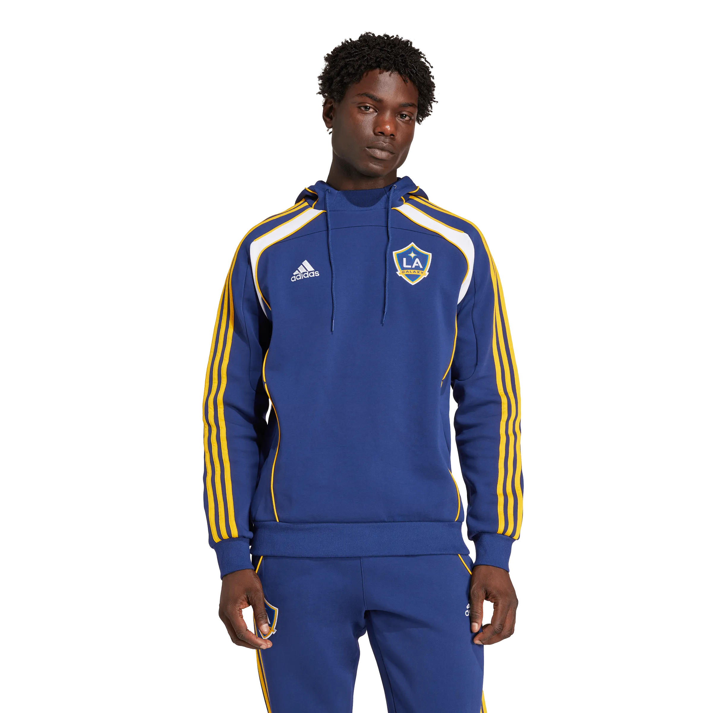adidas 2025-26 LA Galaxy Men's Travel Hoodie (Model - Front)
